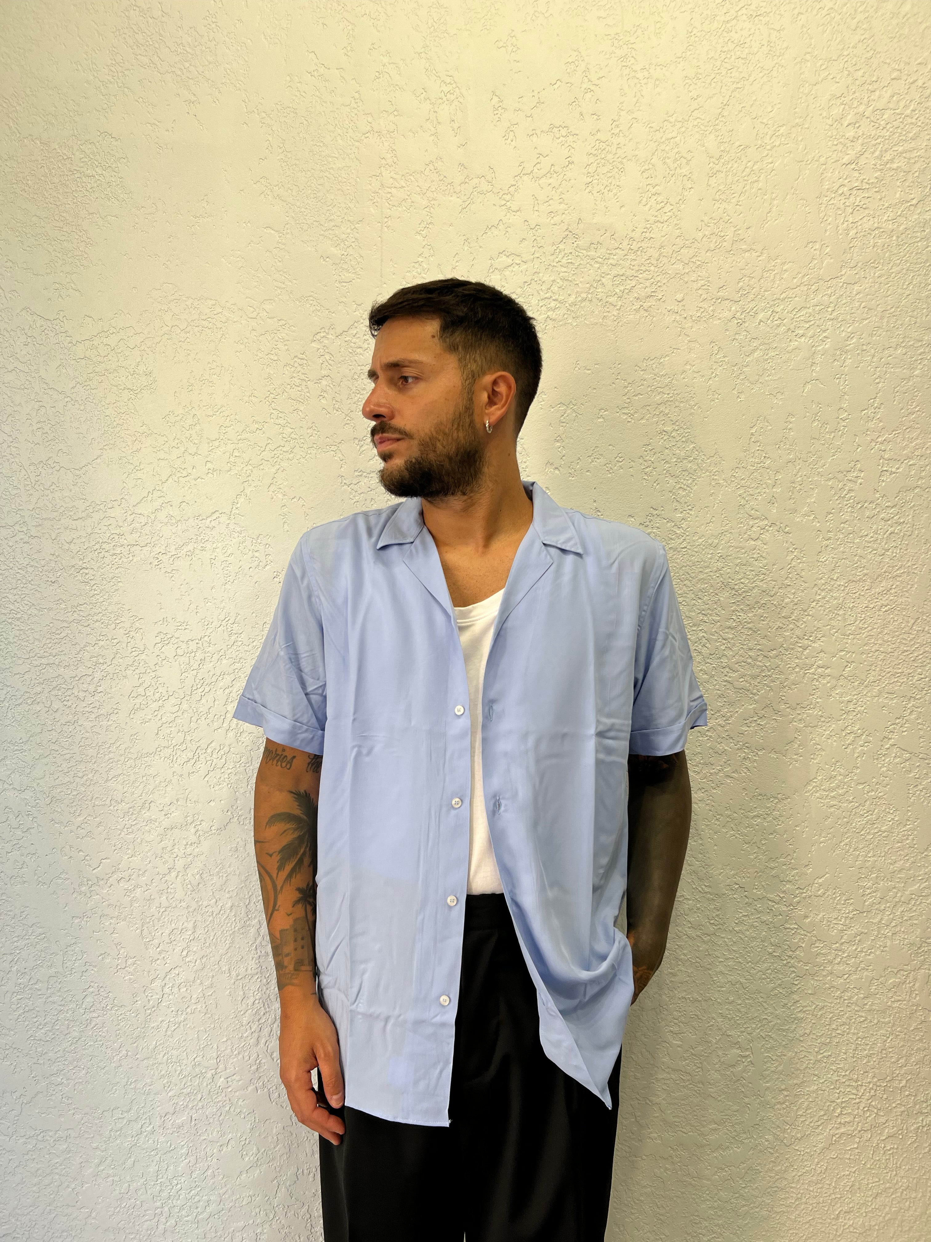 Camicia In Viscosa Collo Bowling M/M