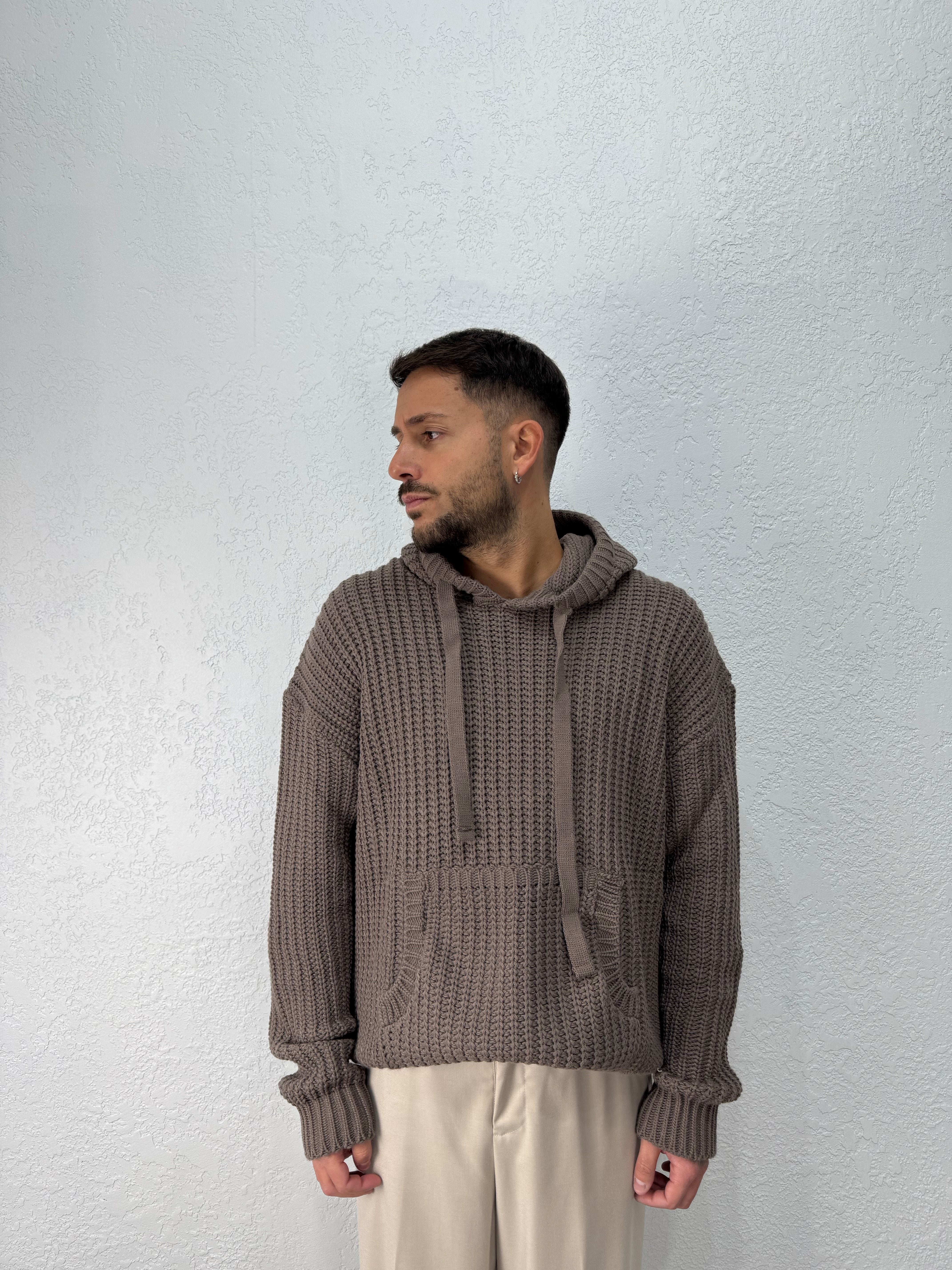Felpa in Maglia Oversize