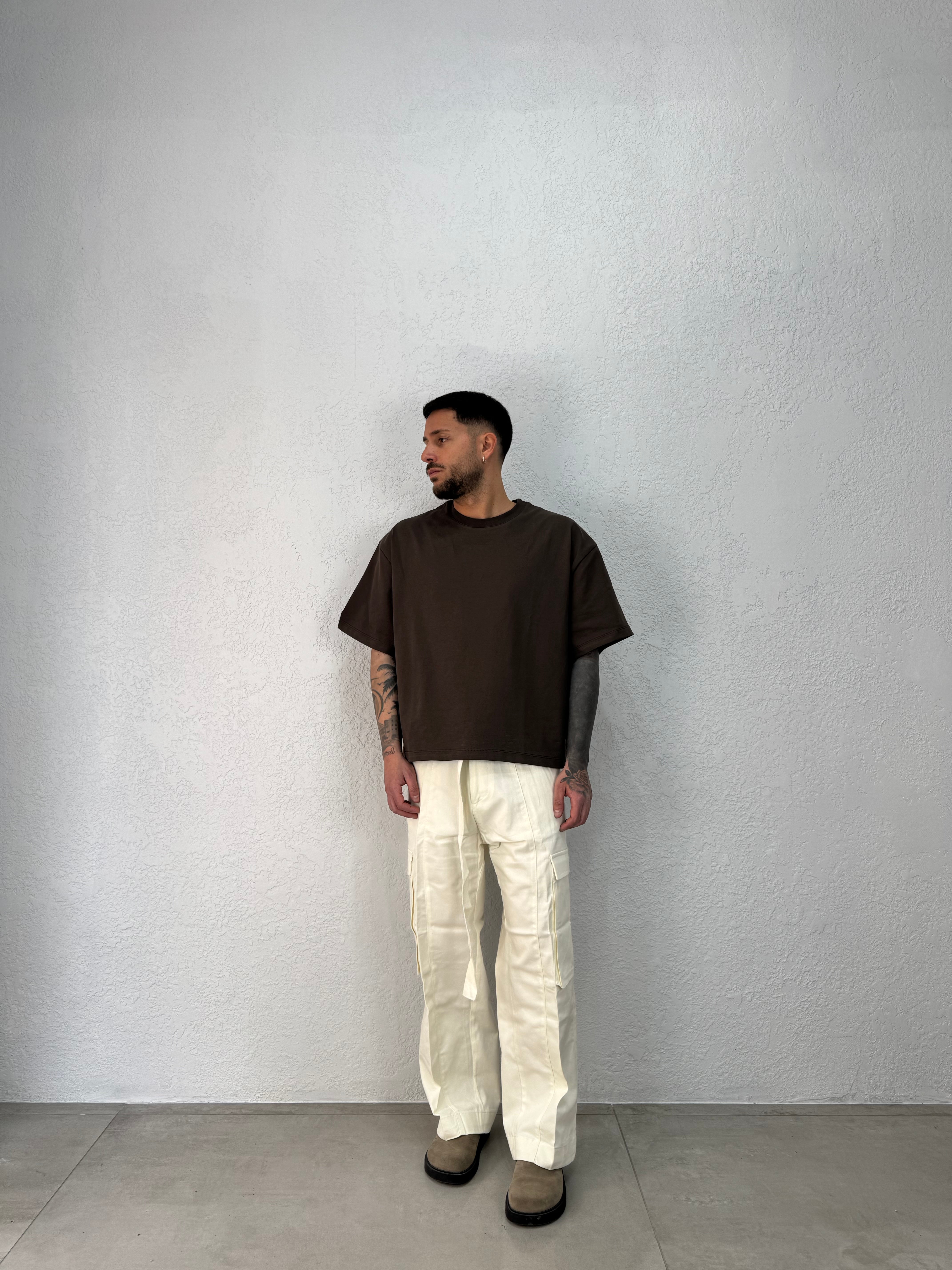 T-Shirt Boxy Quarzo Cotone Doppiato Premium
