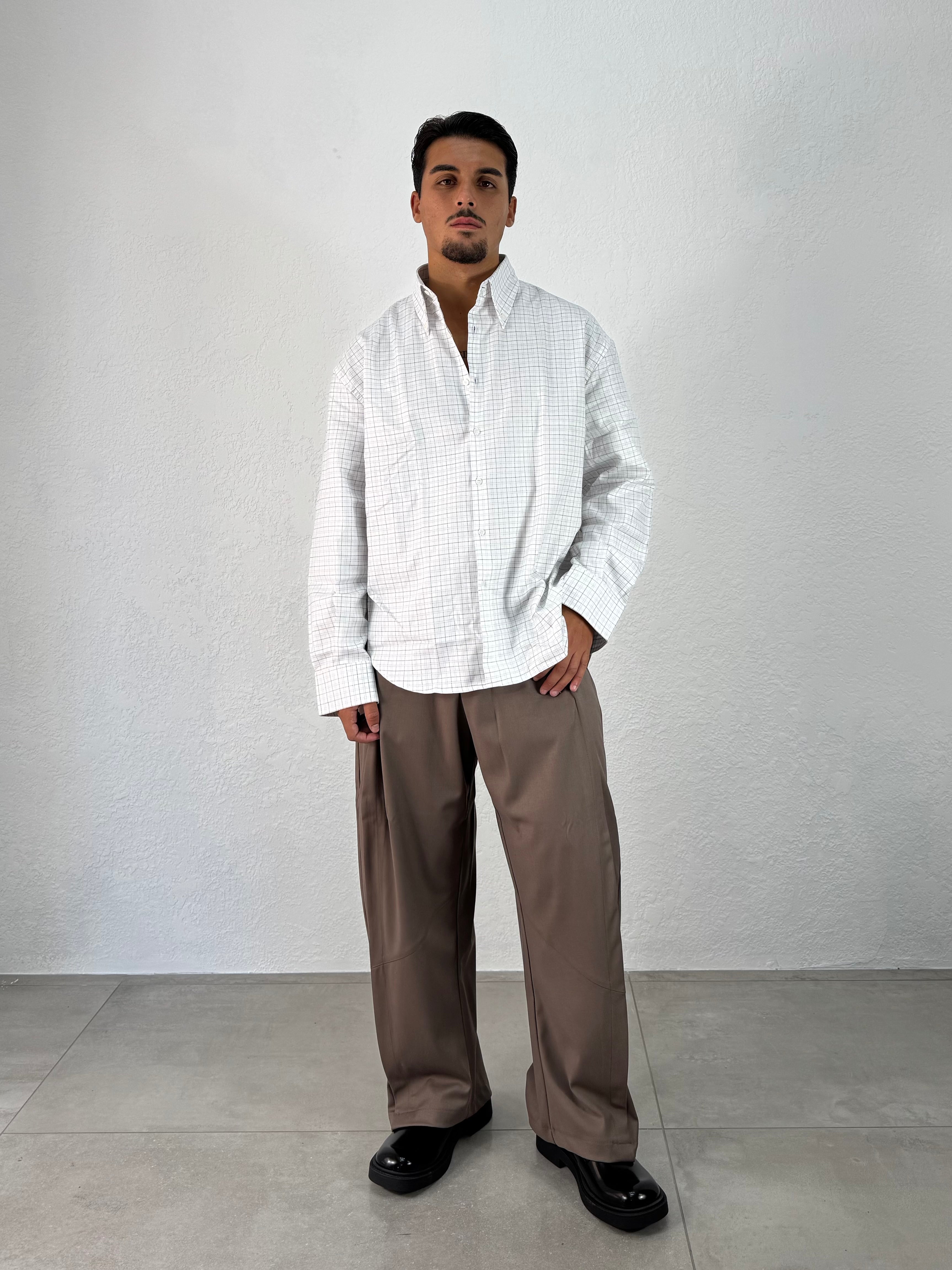 CAMICIA INUSUAL QUADRI CON RICAMO