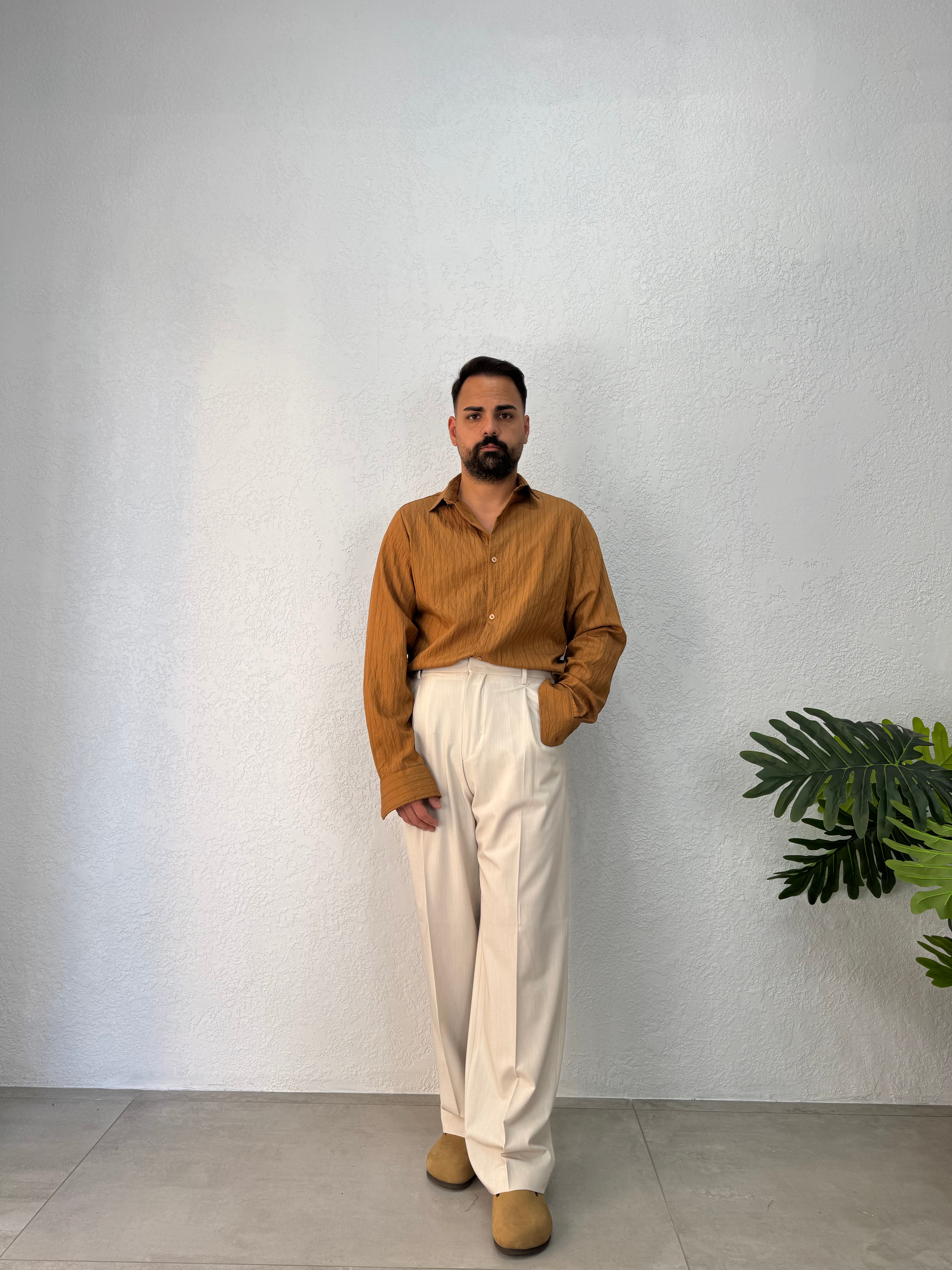 Camicia Effetto Stropicciato