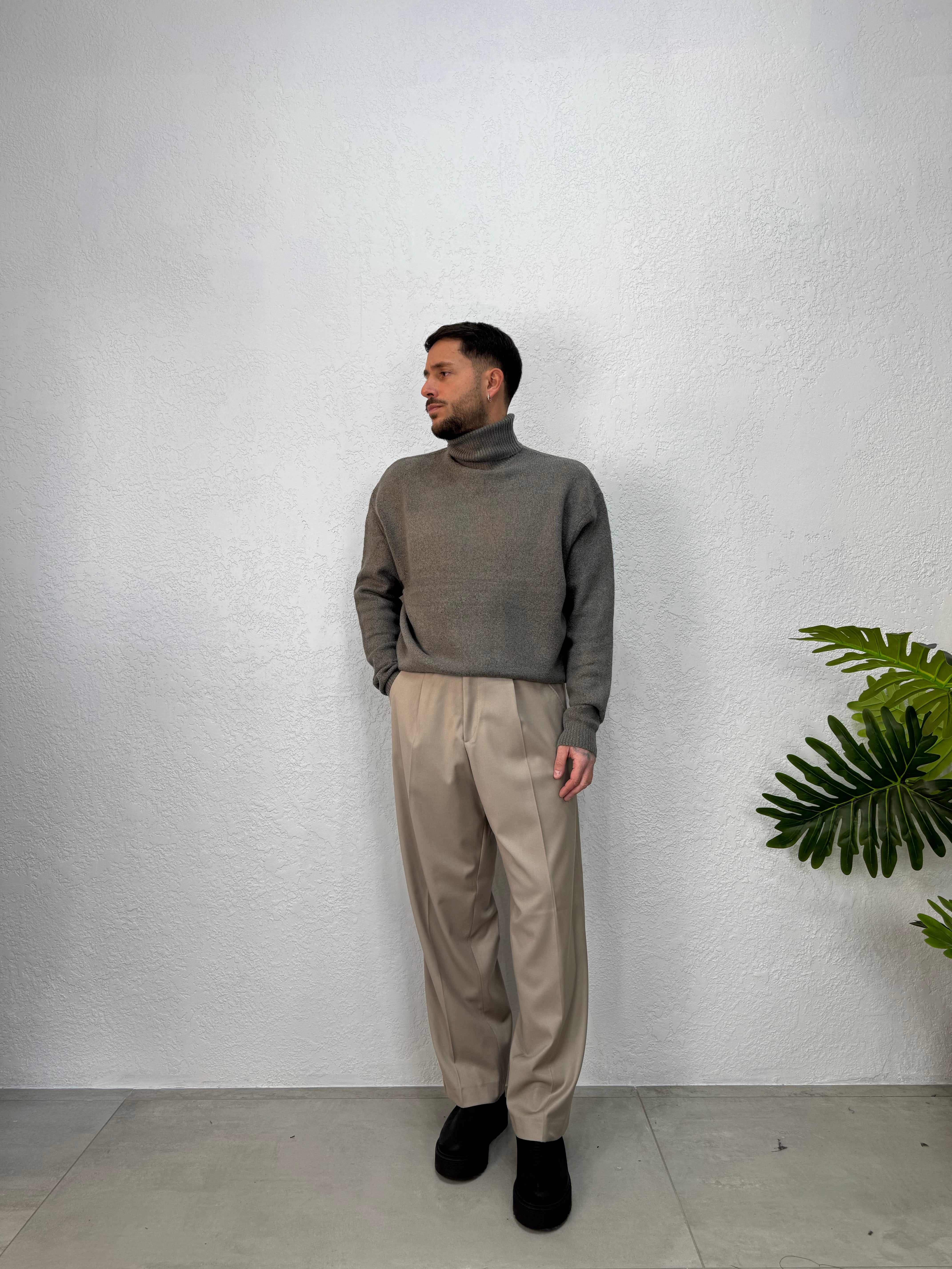 MAGLIONE COLLO ALTO LANA MOHAIR