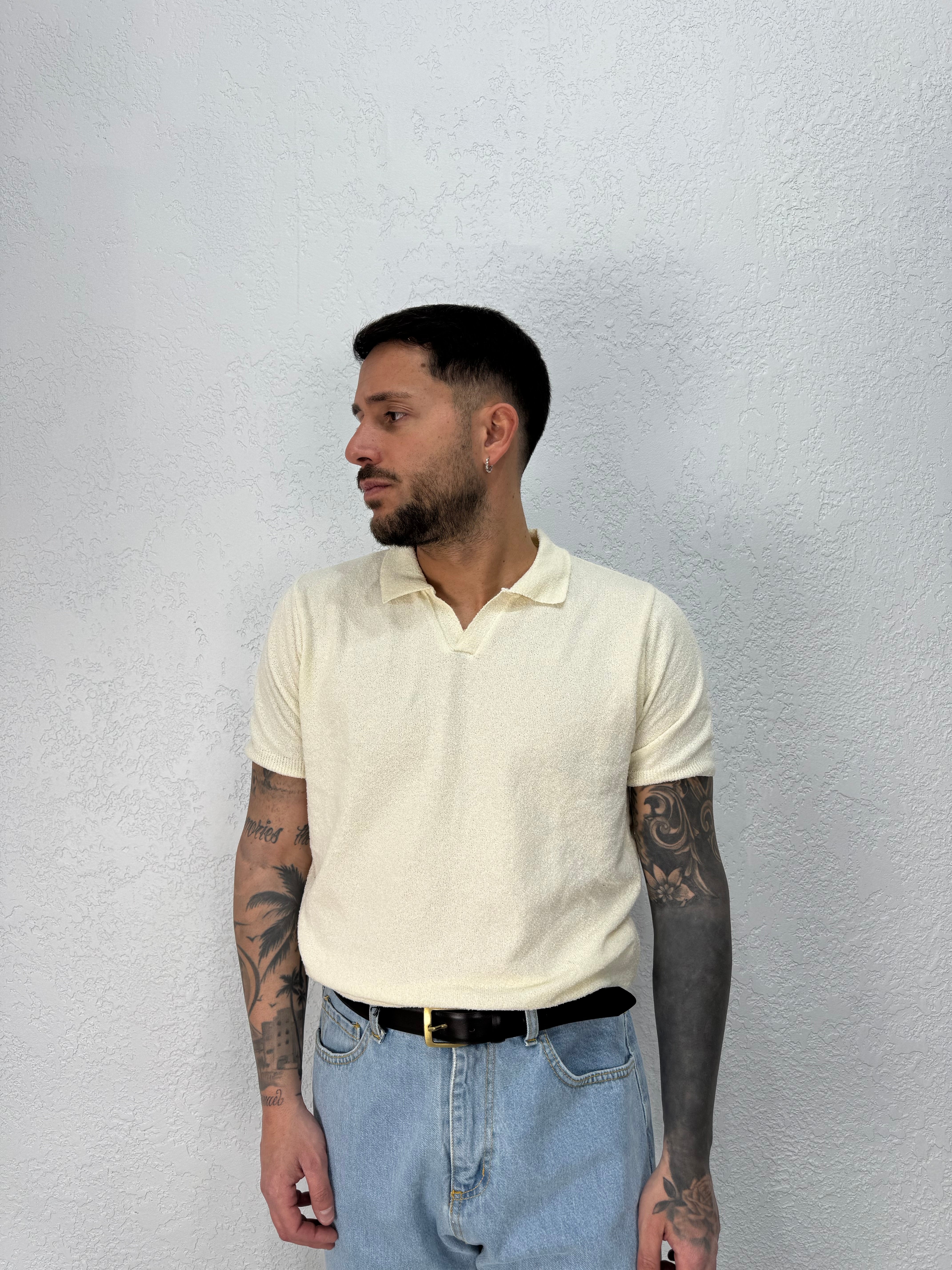 Polo Scollo in Bouclé
