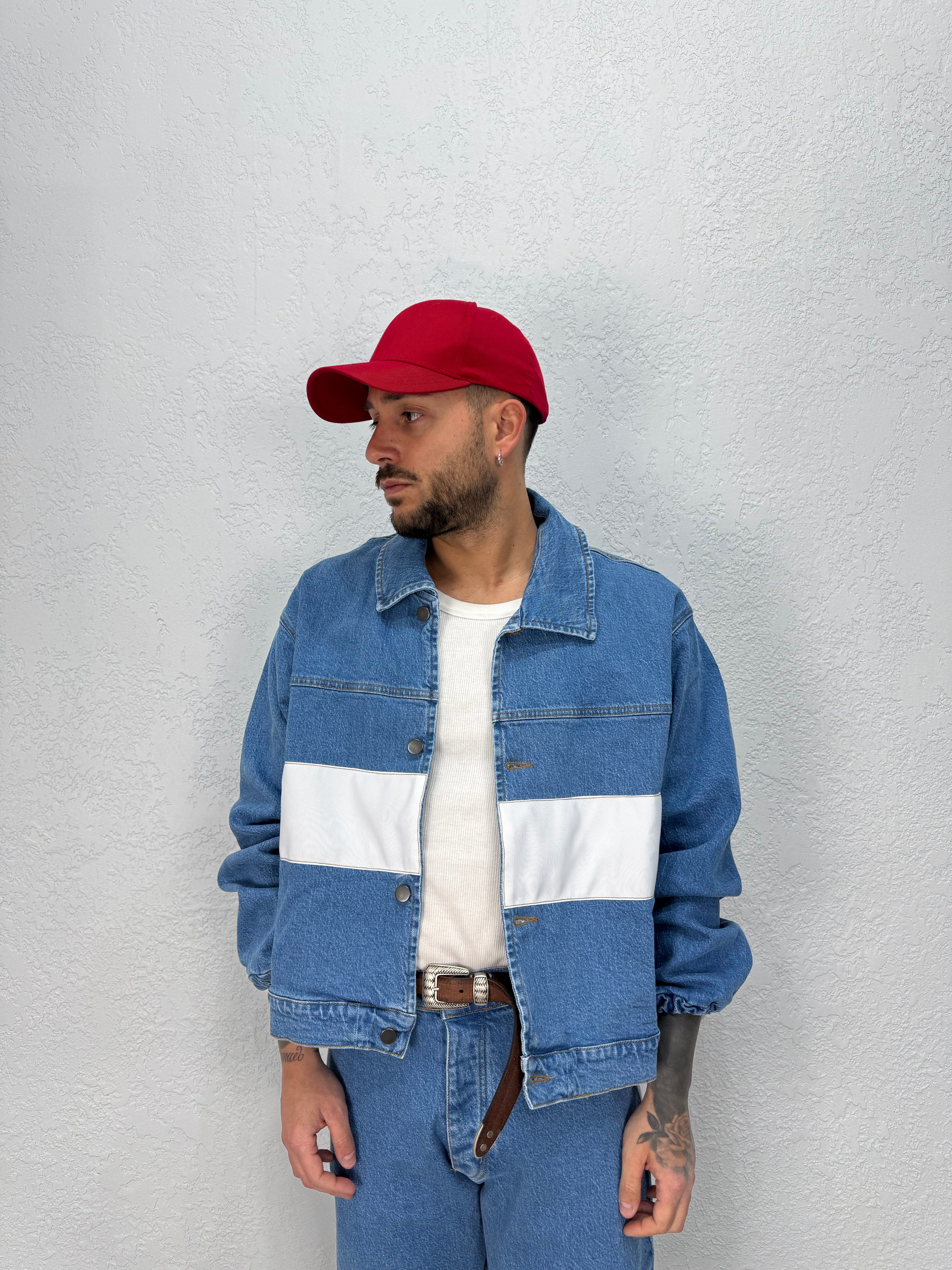 JACKET IN JEANS CON BANDA LATERALE