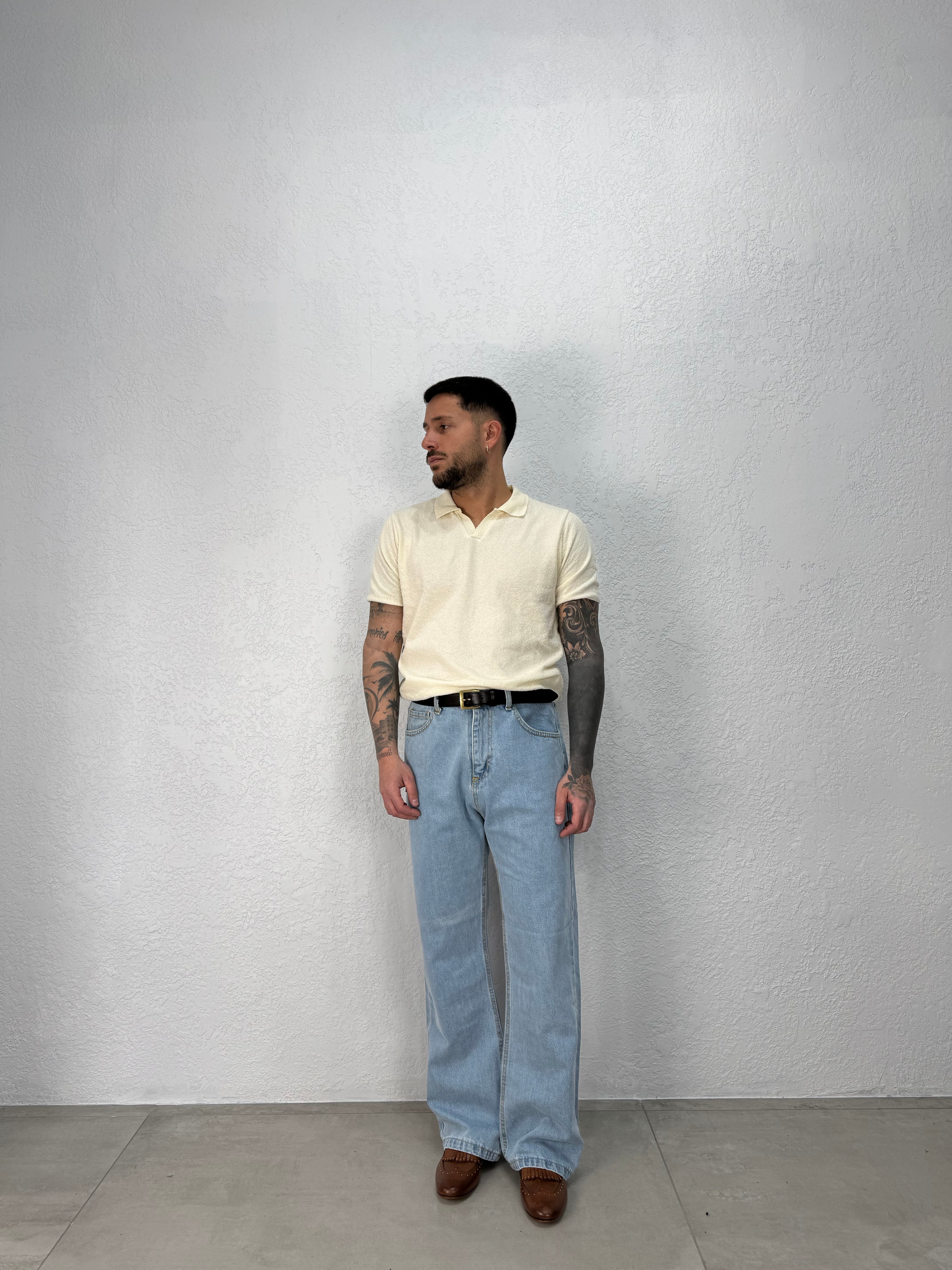 Polo Scollo in Bouclé