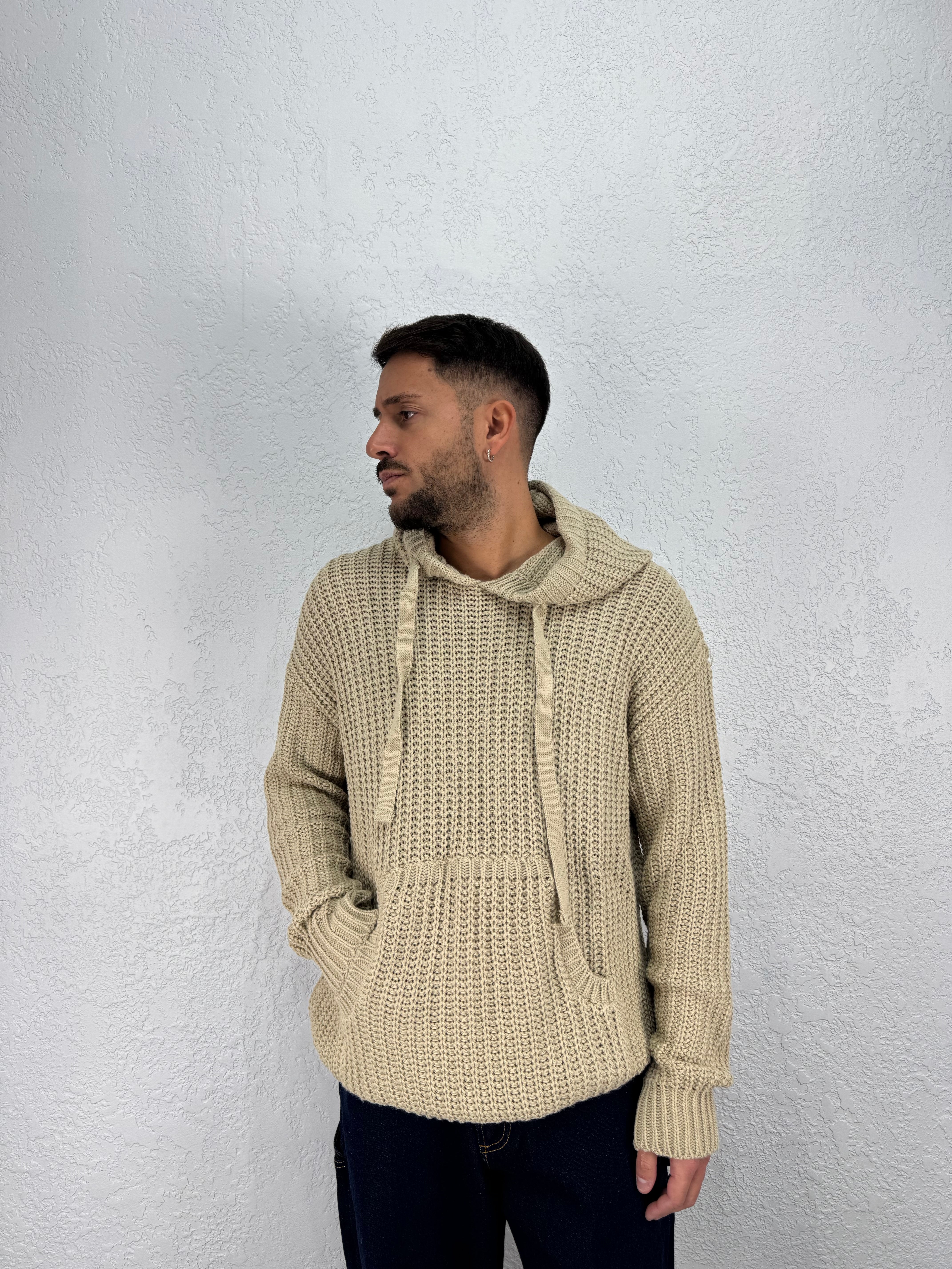 Felpa in Maglia Oversize