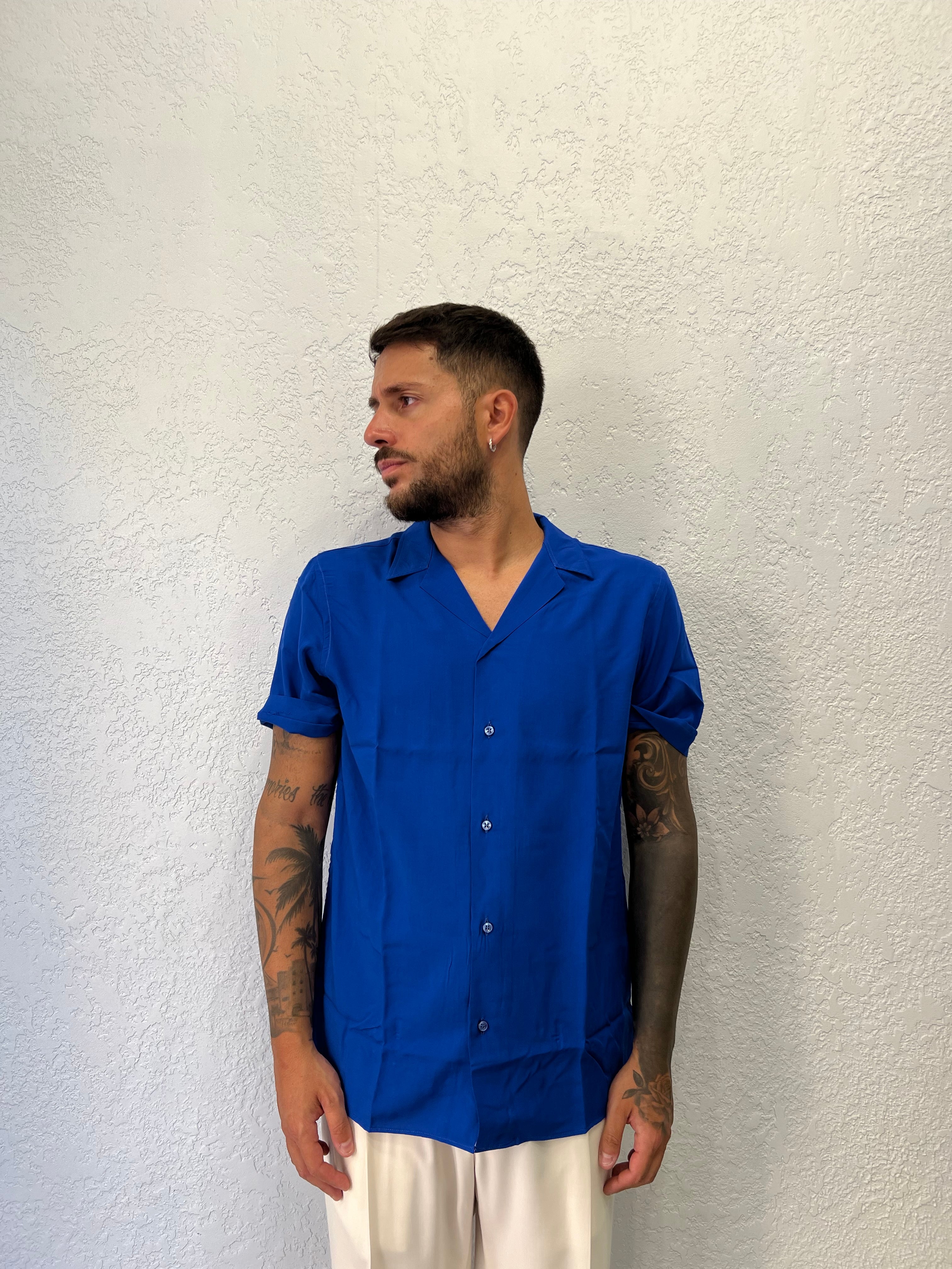 Camicia In Viscosa Collo Bowling M/M