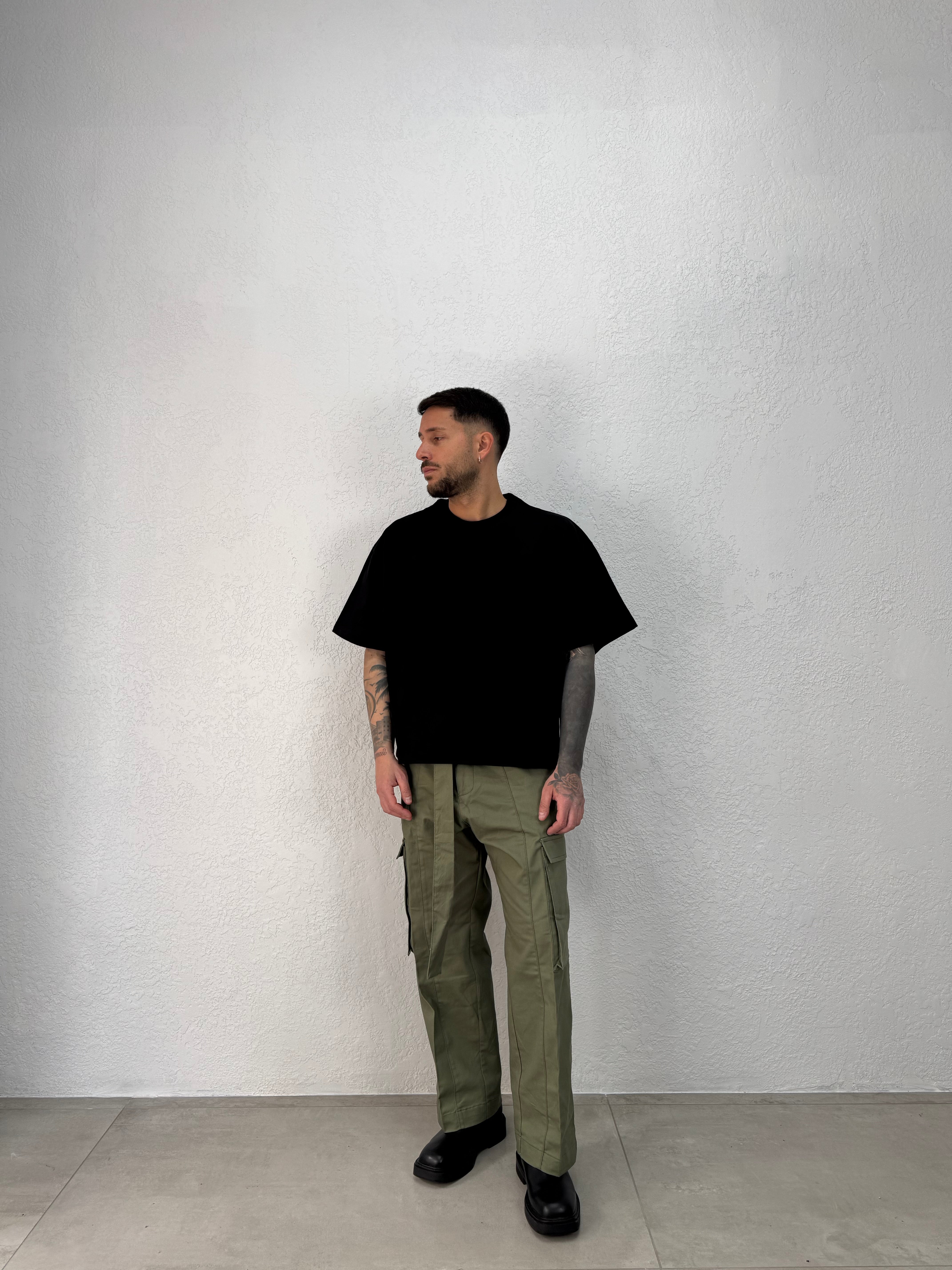 T-Shirt Boxy Quarzo Cotone Doppiato Premium