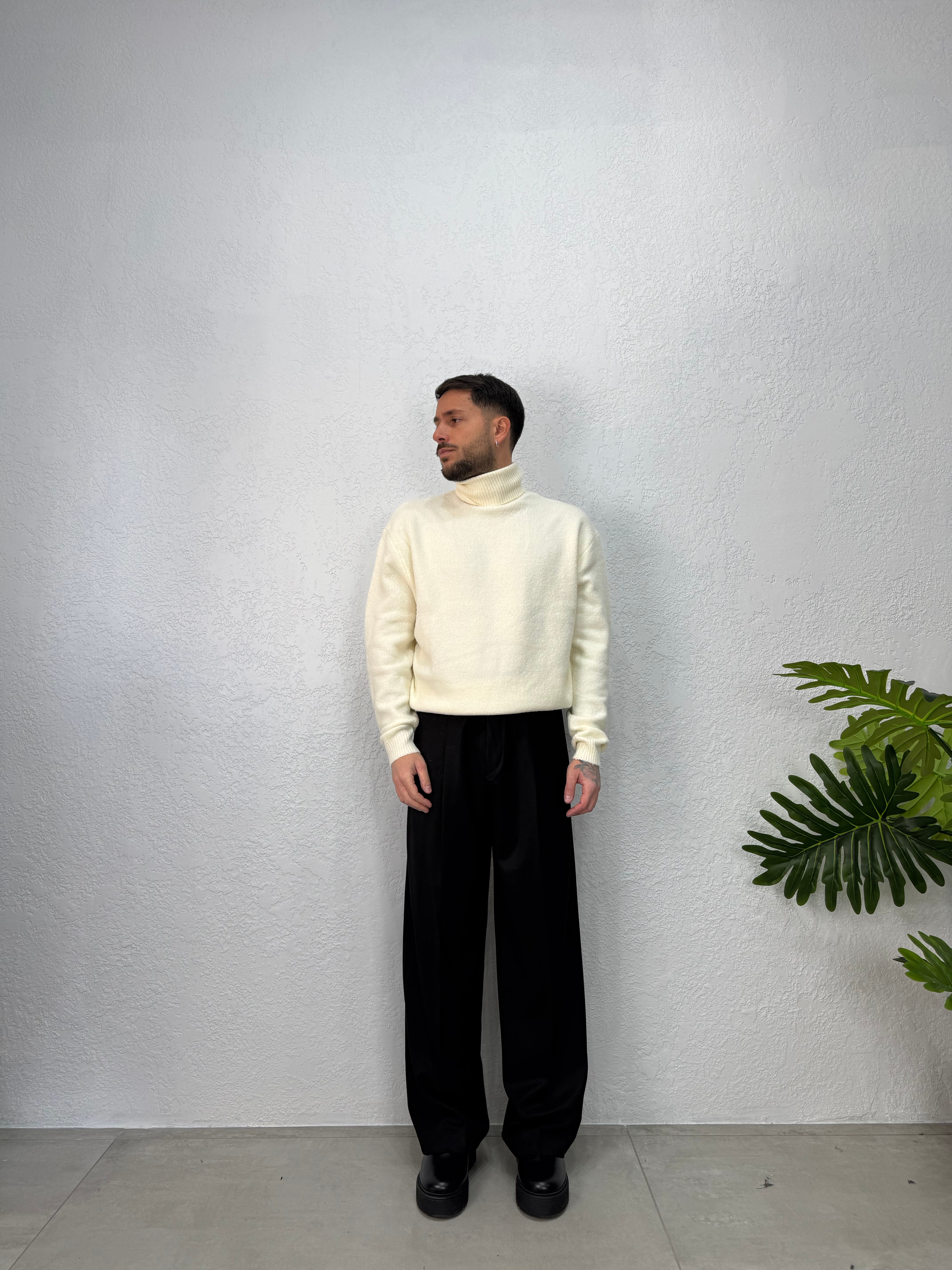 MAGLIONE COLLO ALTO LANA MOHAIR