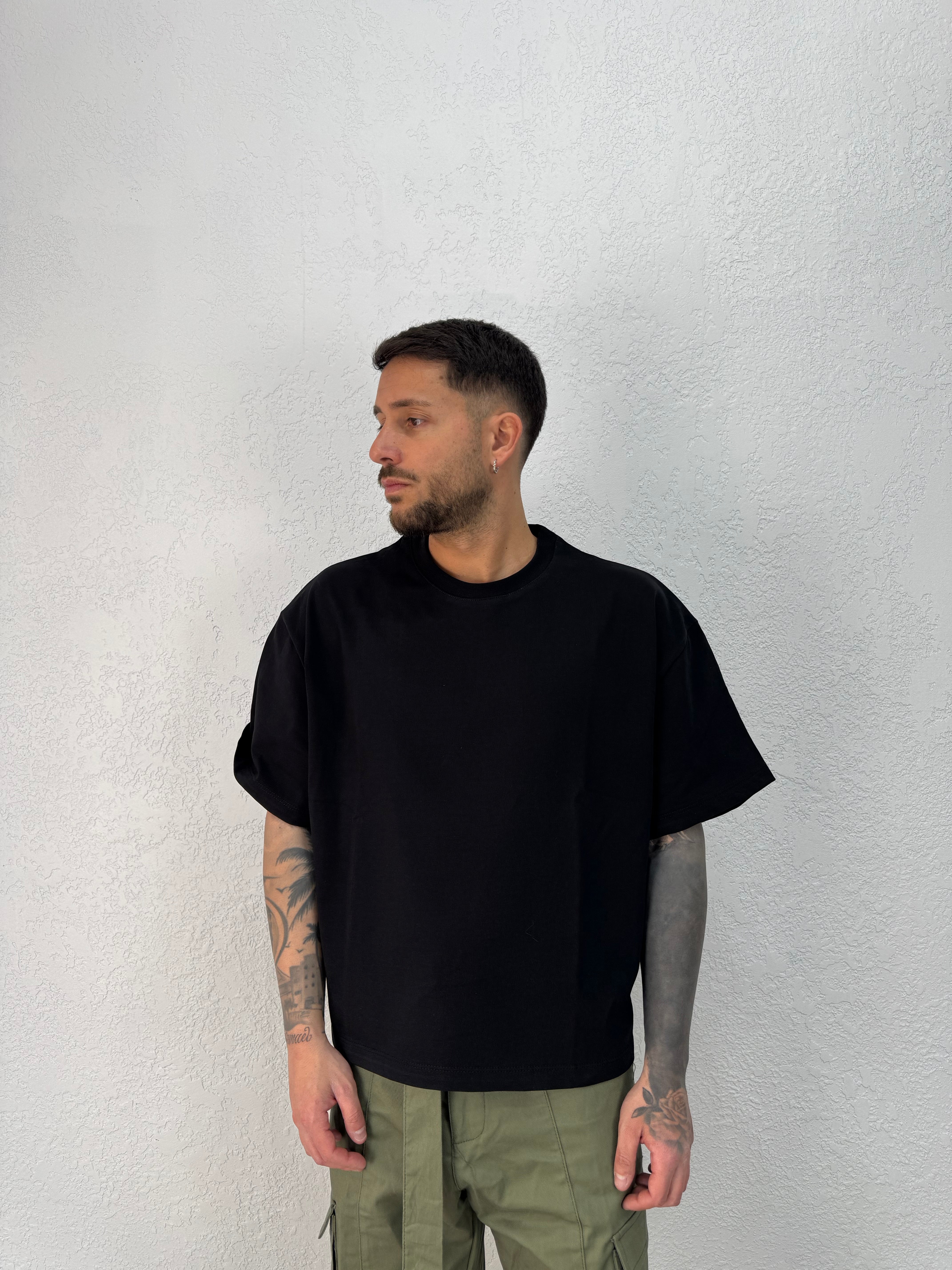 T-Shirt Boxy Quarzo Cotone Doppiato Premium