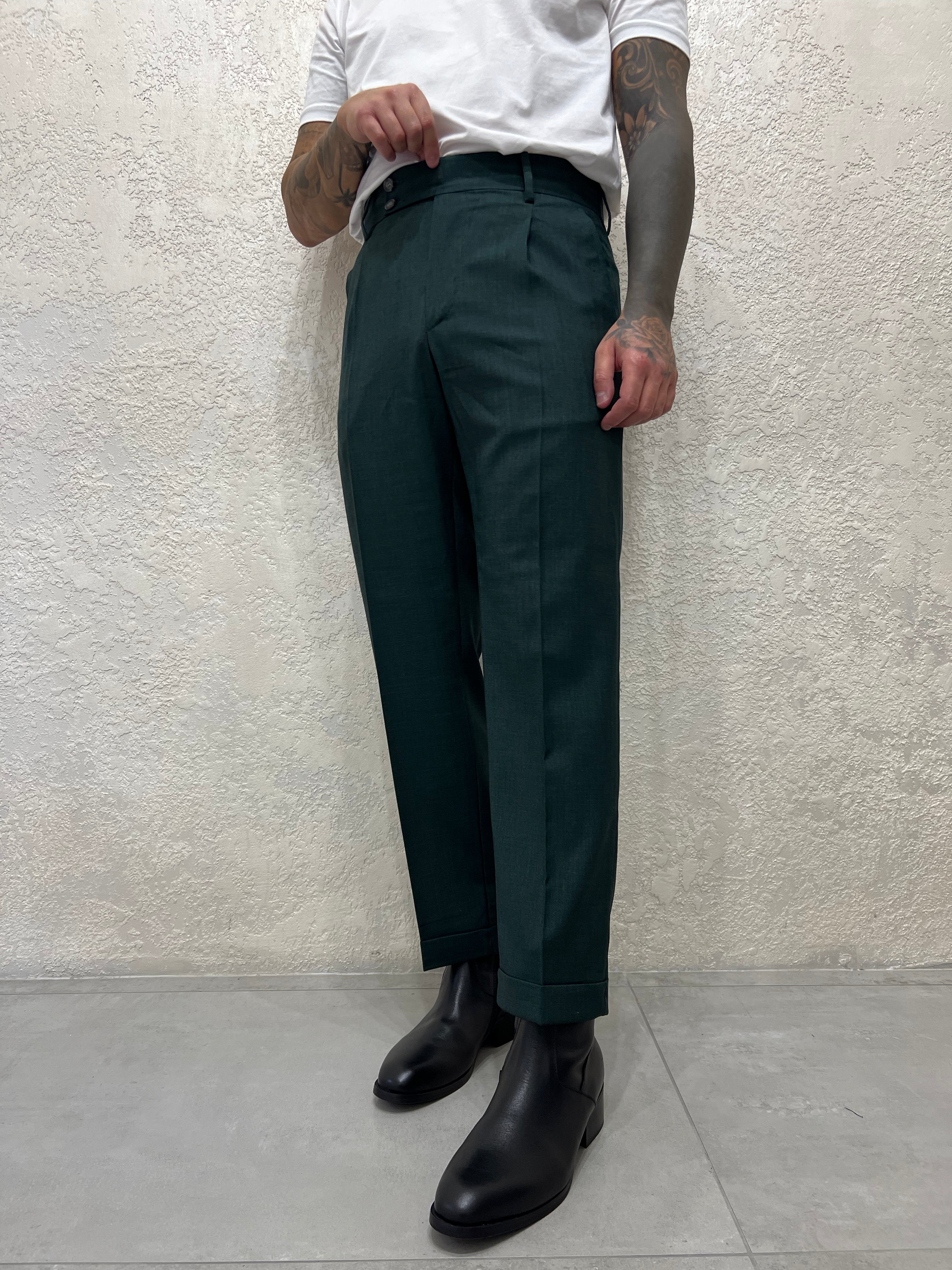 PANTALONE SMITH TRAMATO VERDE