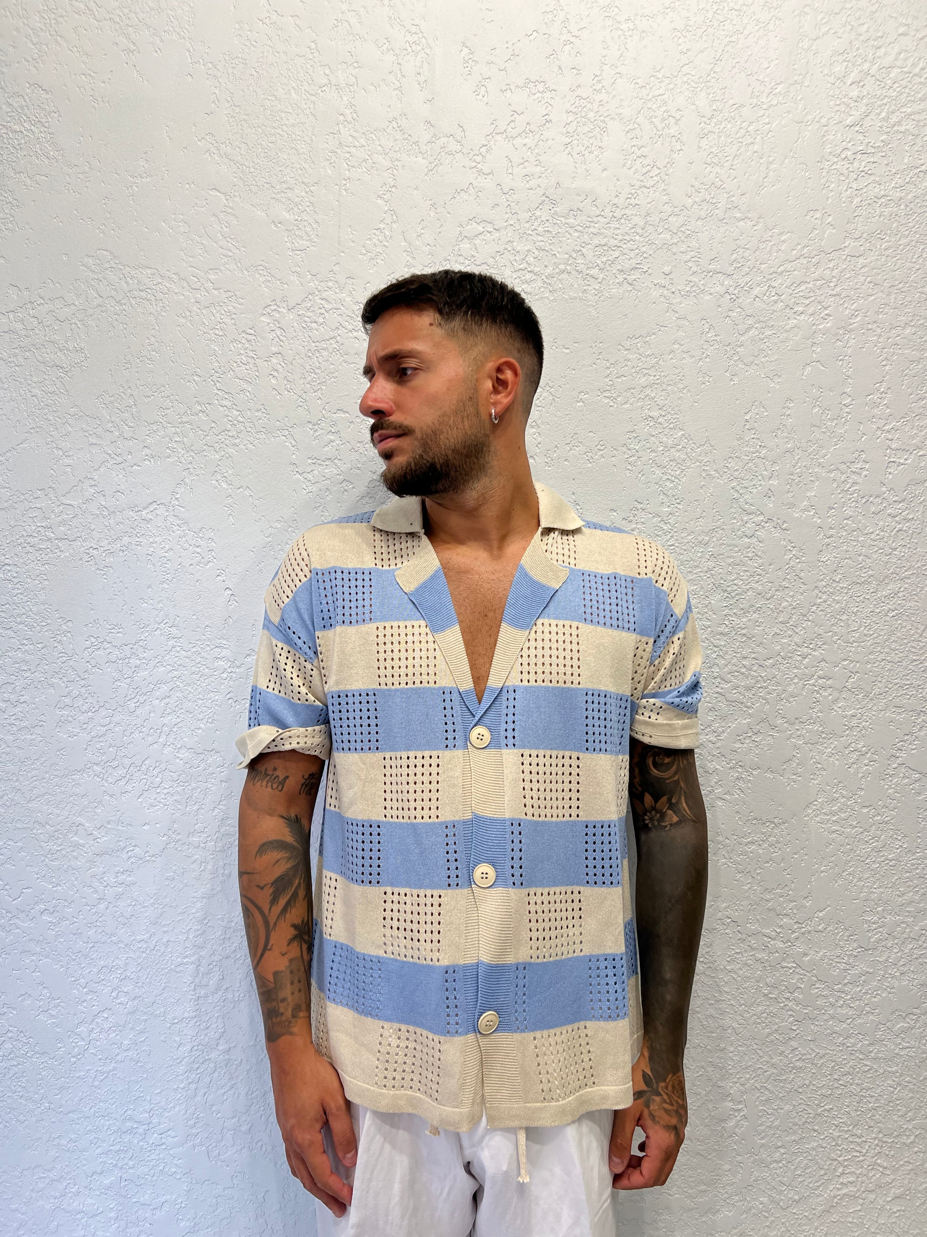 Cardigan in Filo a Fasce