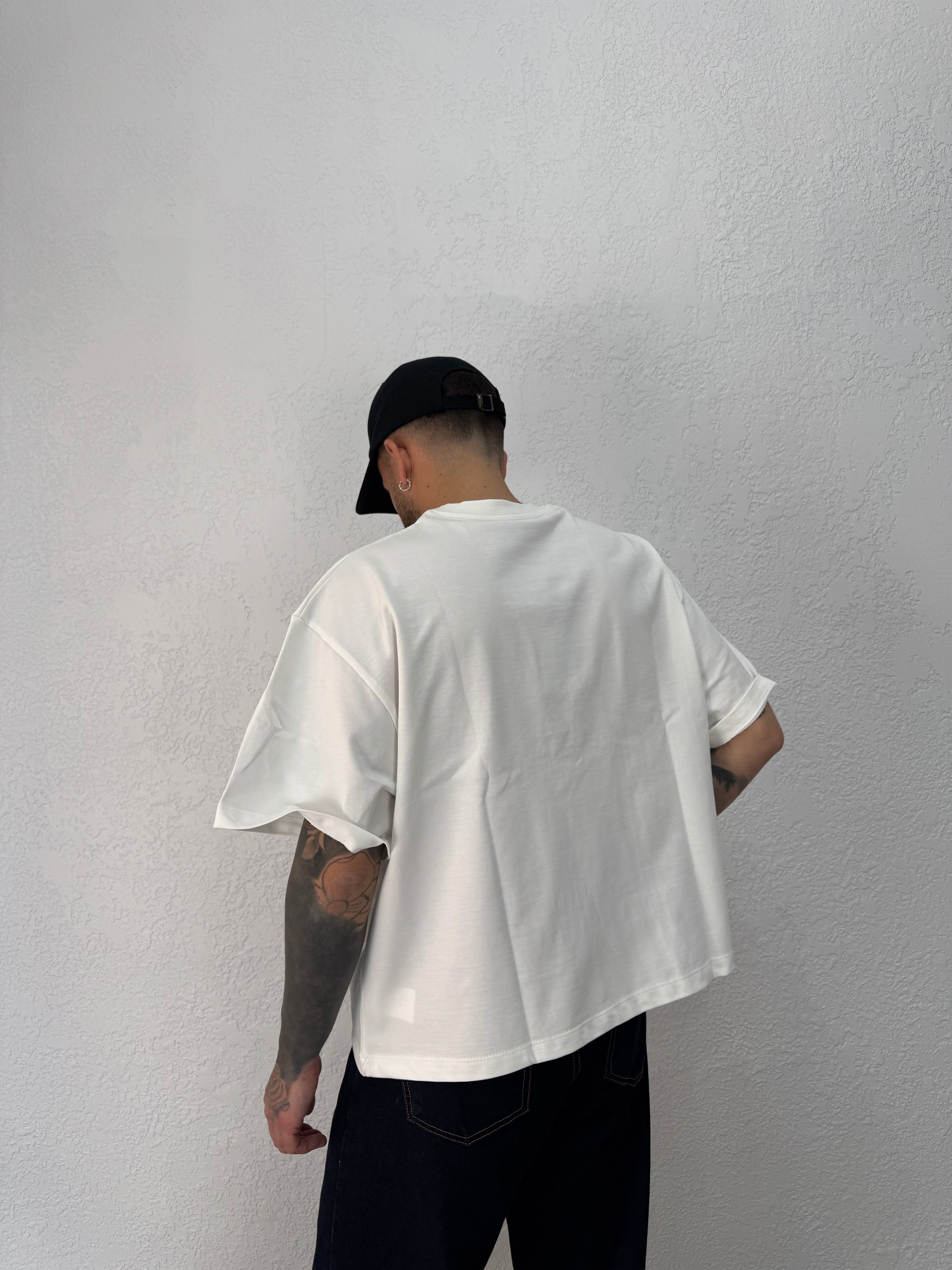 T-Shirt Boxy Quarzo Cotone Doppiato Premium