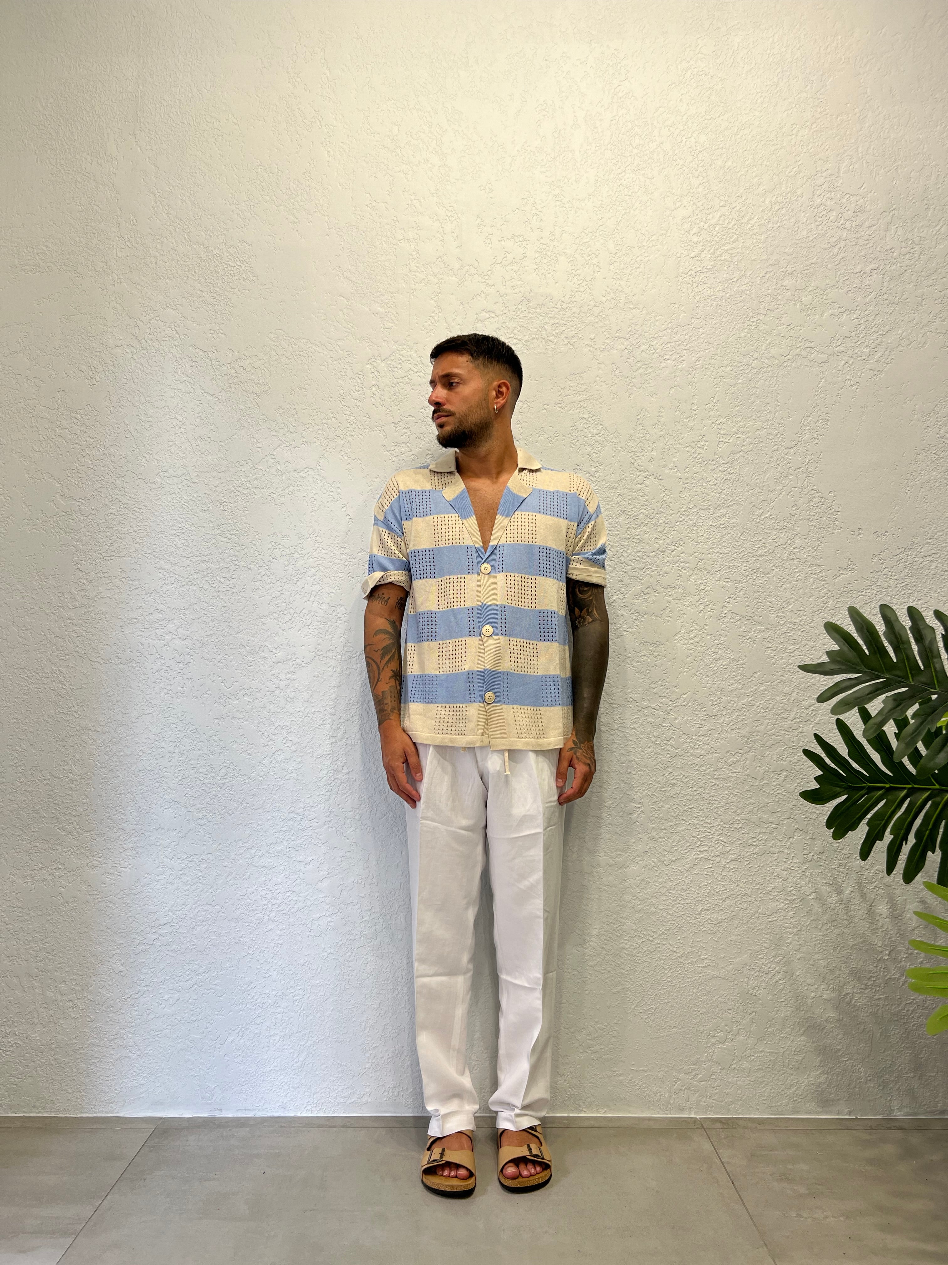 Cardigan in Filo a Fasce
