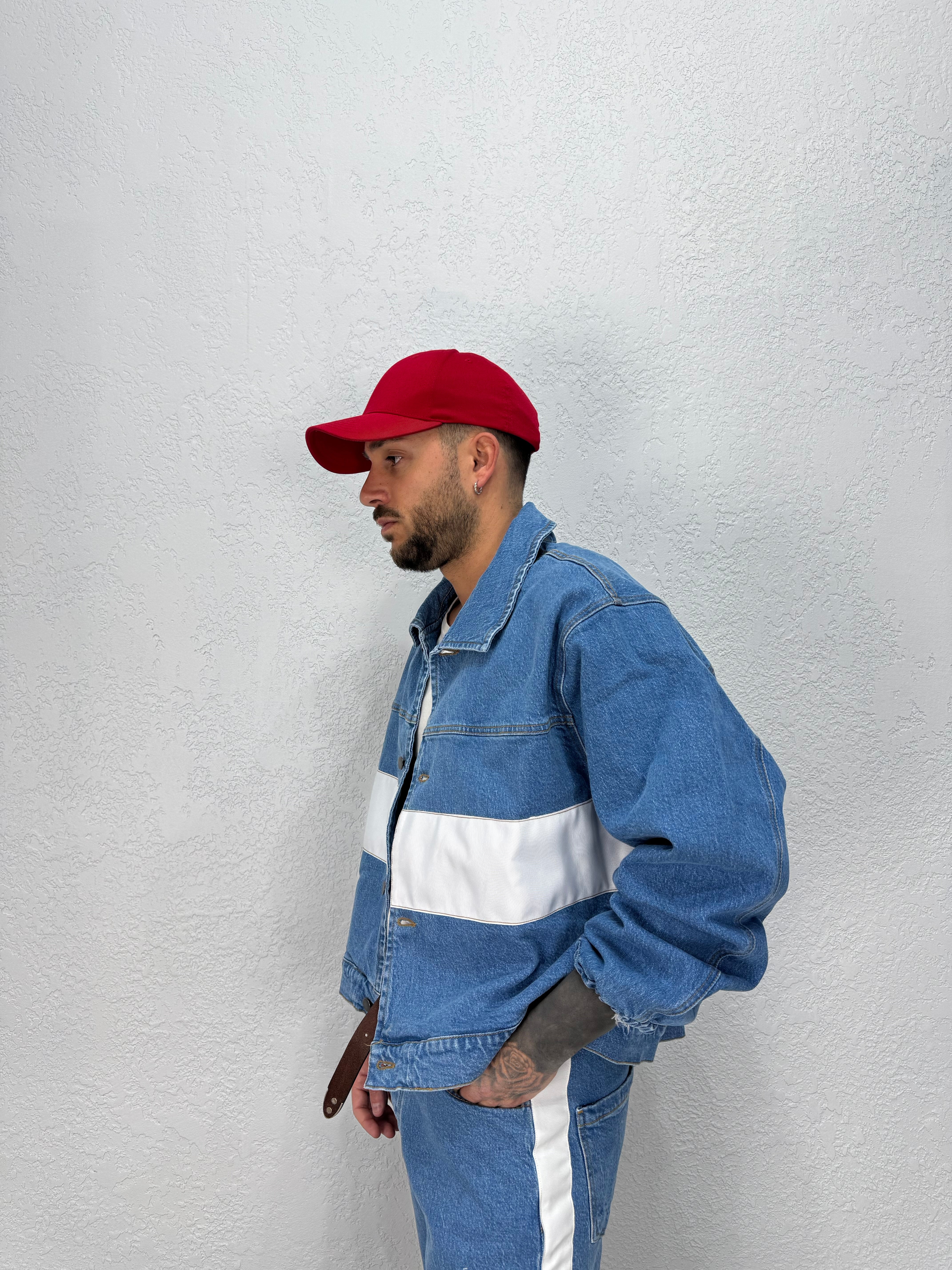 JACKET IN JEANS CON BANDA LATERALE