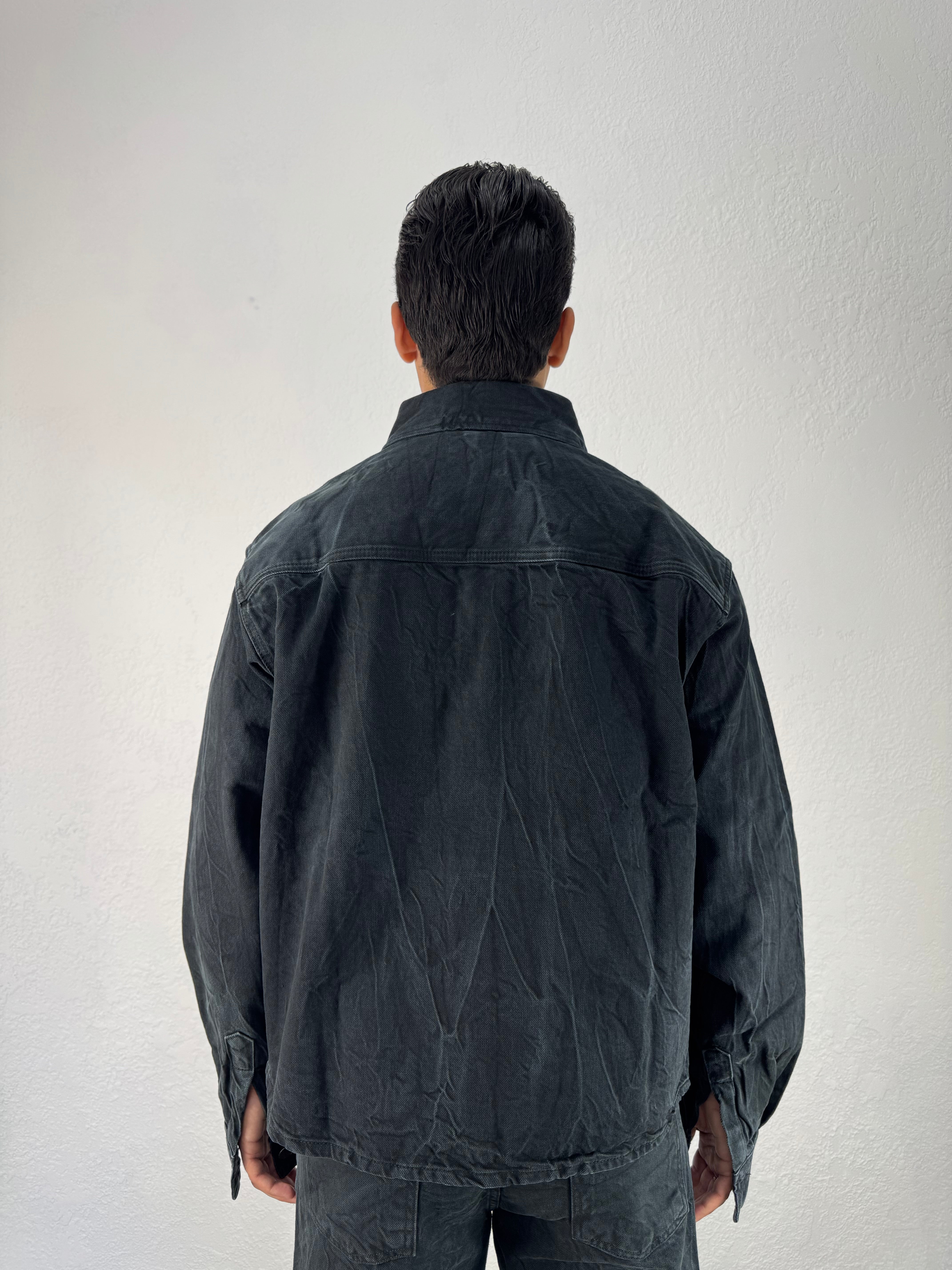 CAMICIONE IN JEANS NERO LAVATO