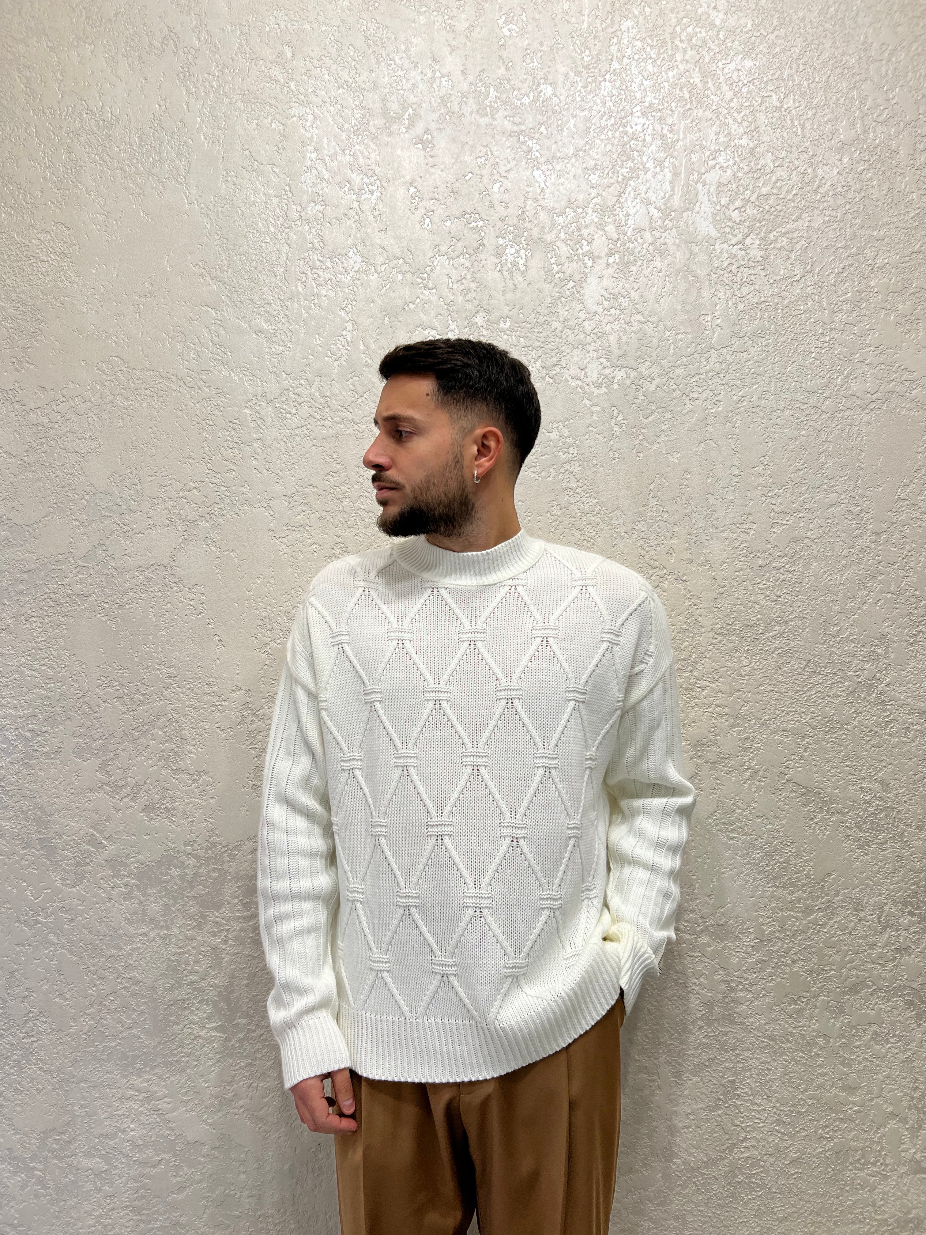 Maglione Mezzo collo Doppia Fantasia