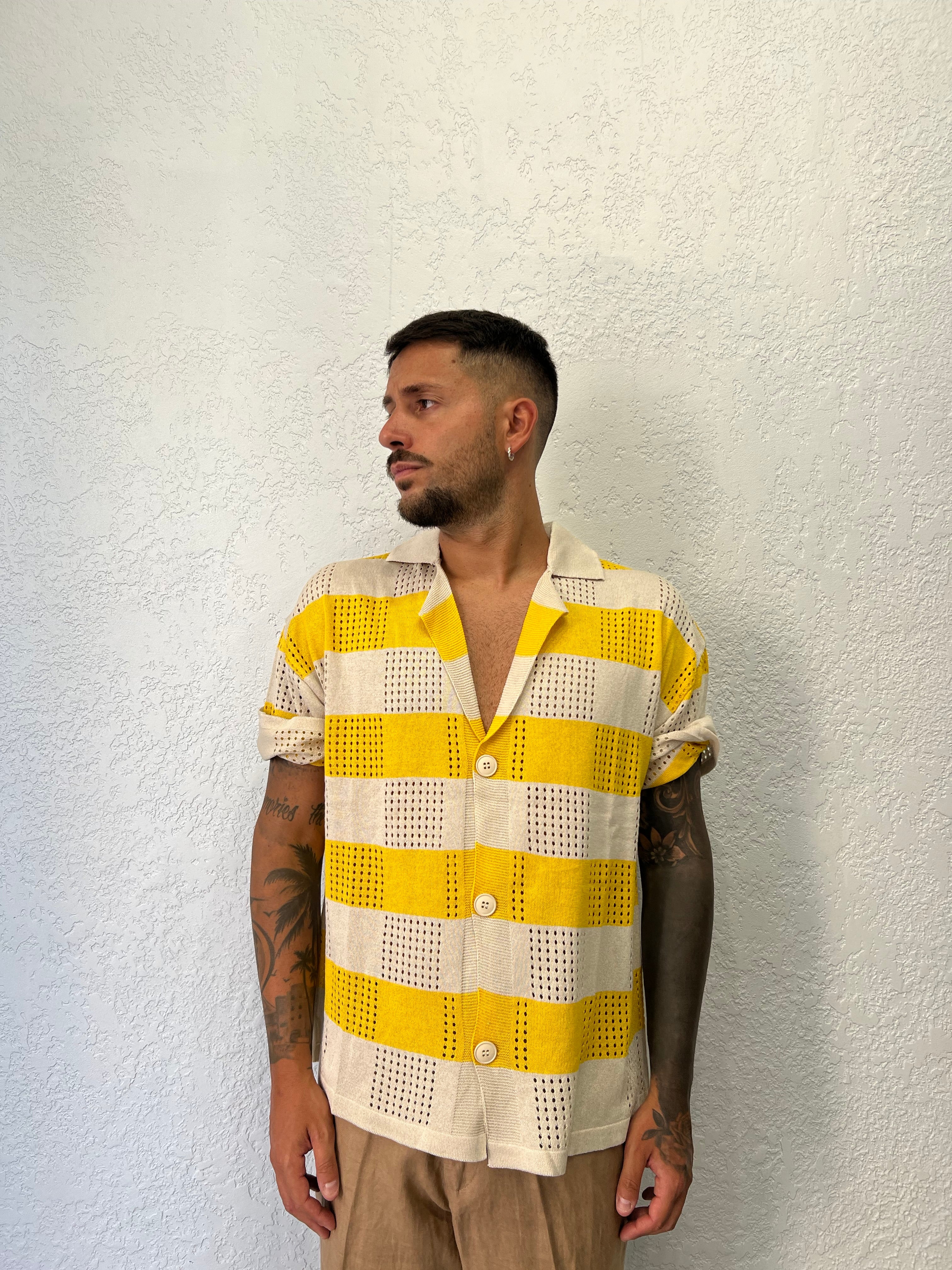 Cardigan in Filo a Fasce