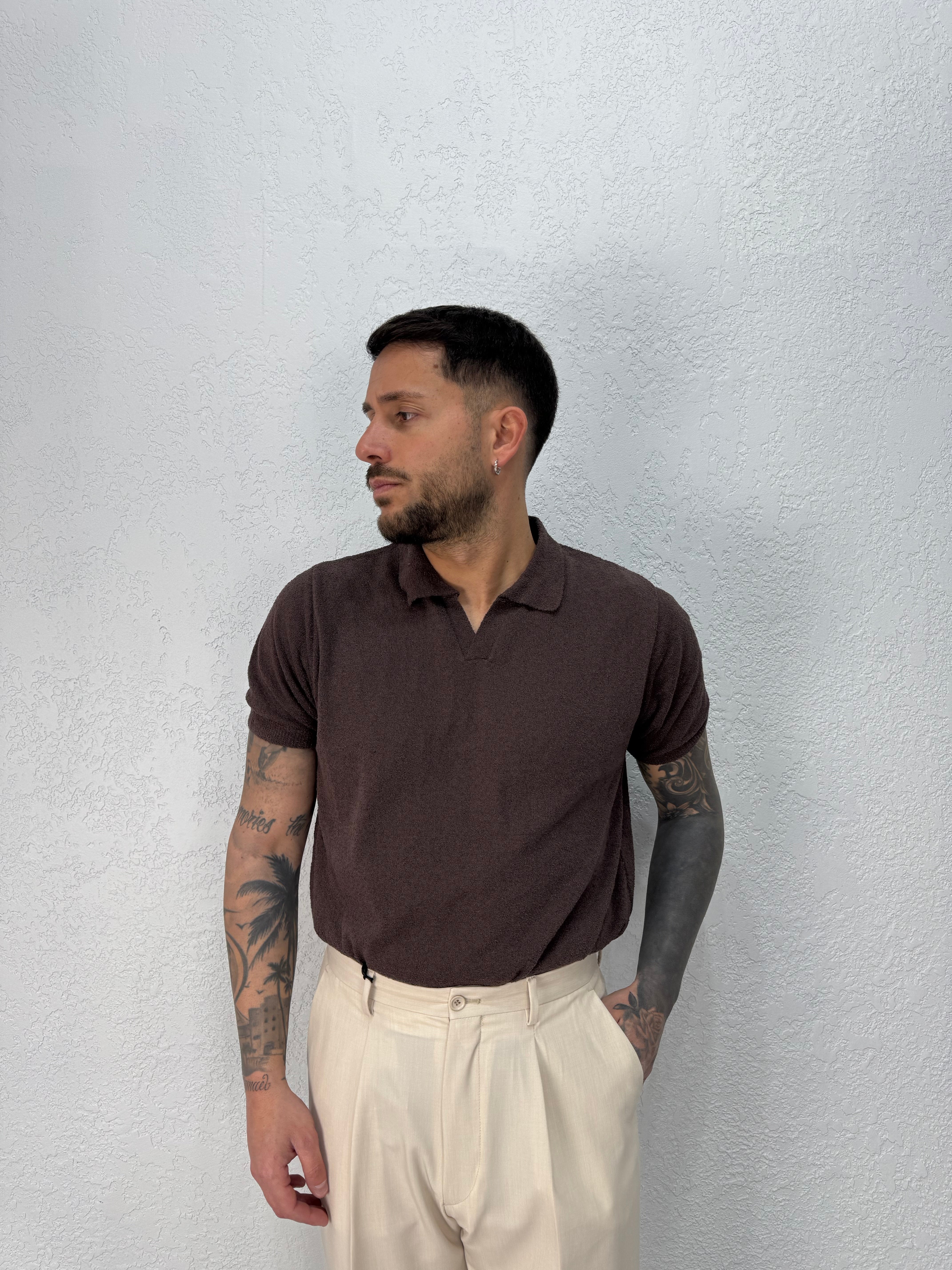 Polo Scollo in Bouclé