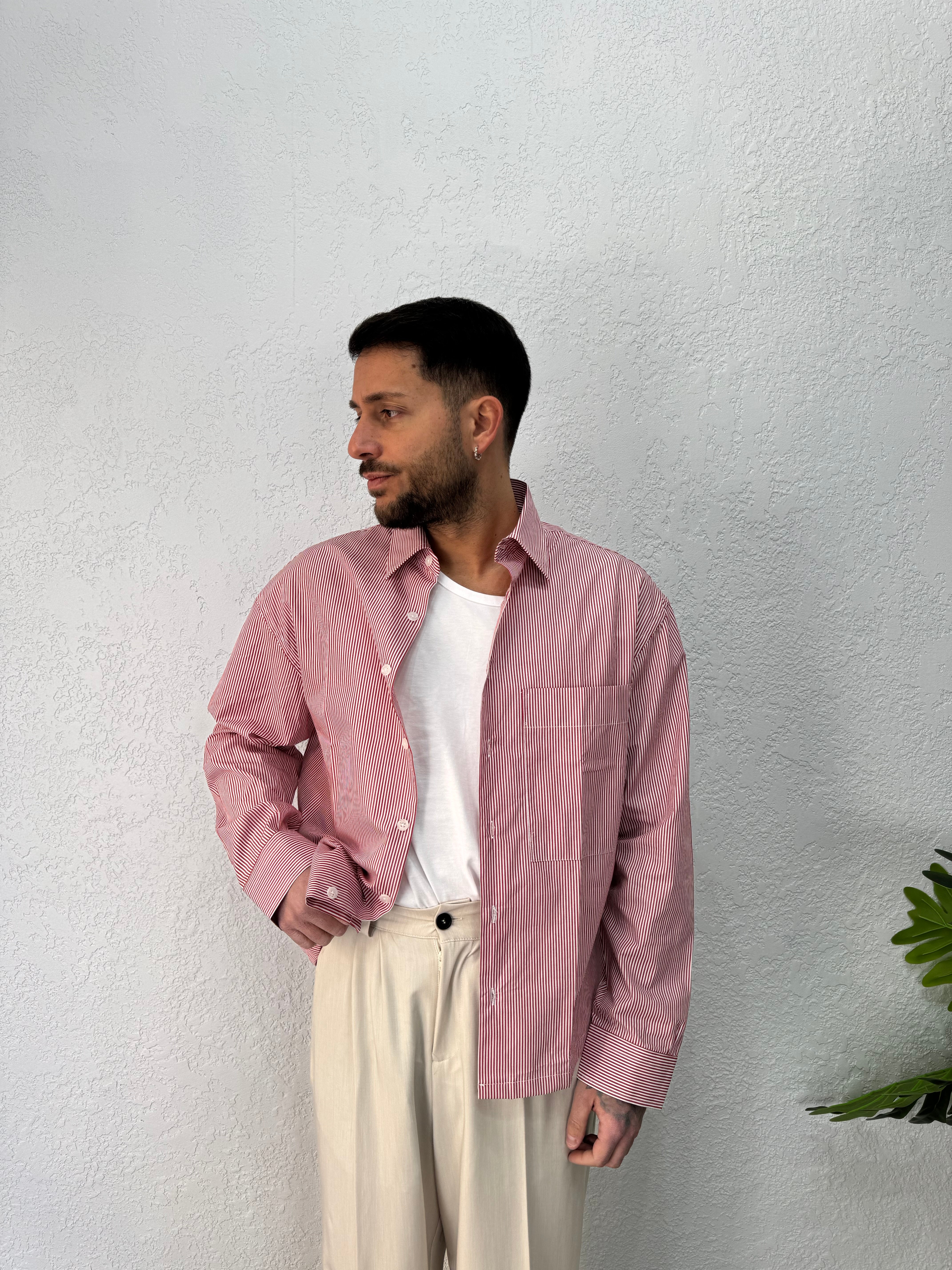 Camicia Boxy Rigata