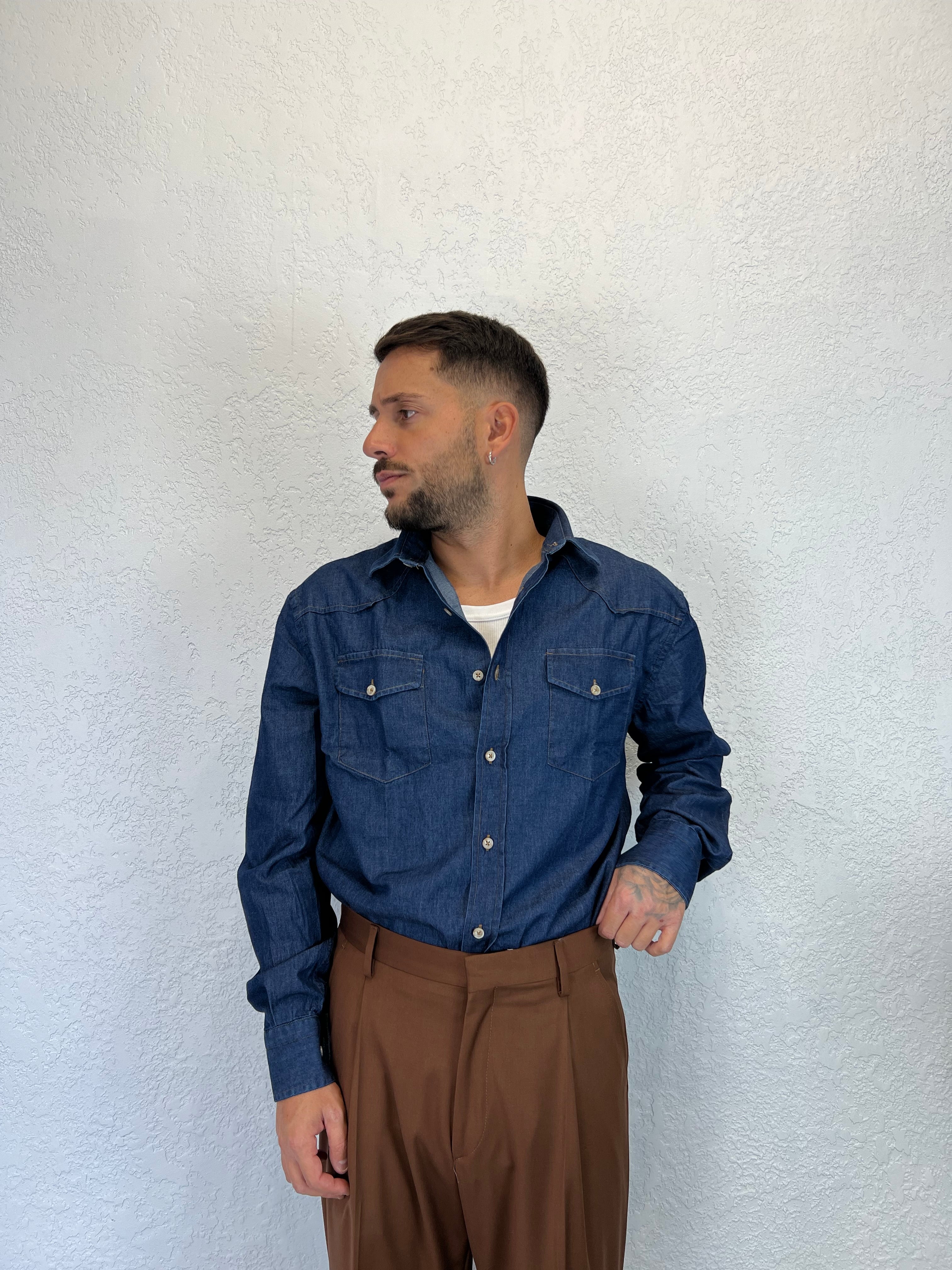 CAMICIA TEXANA IN DENIM OVER