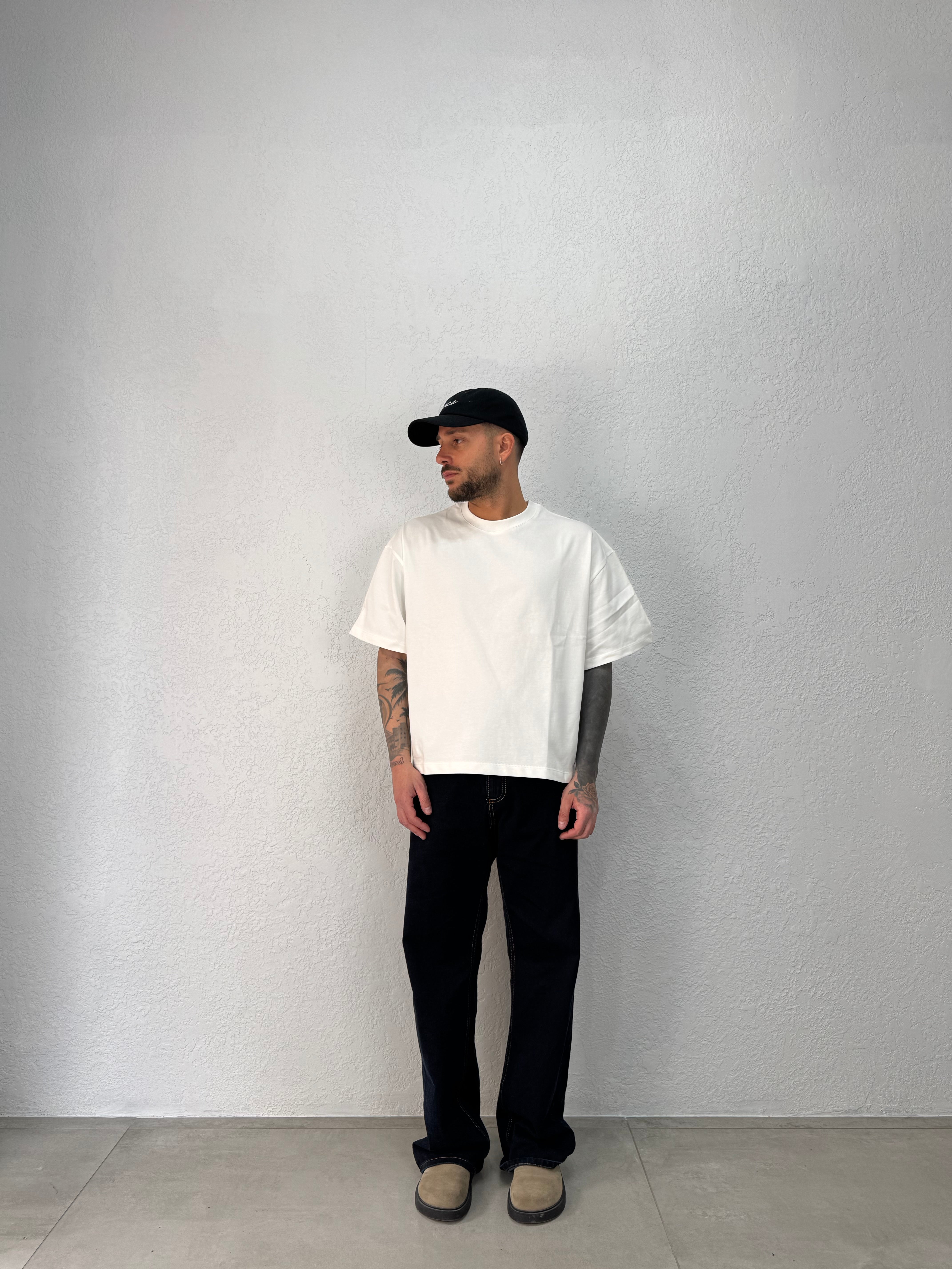 T-Shirt Boxy Quarzo Cotone Doppiato Premium