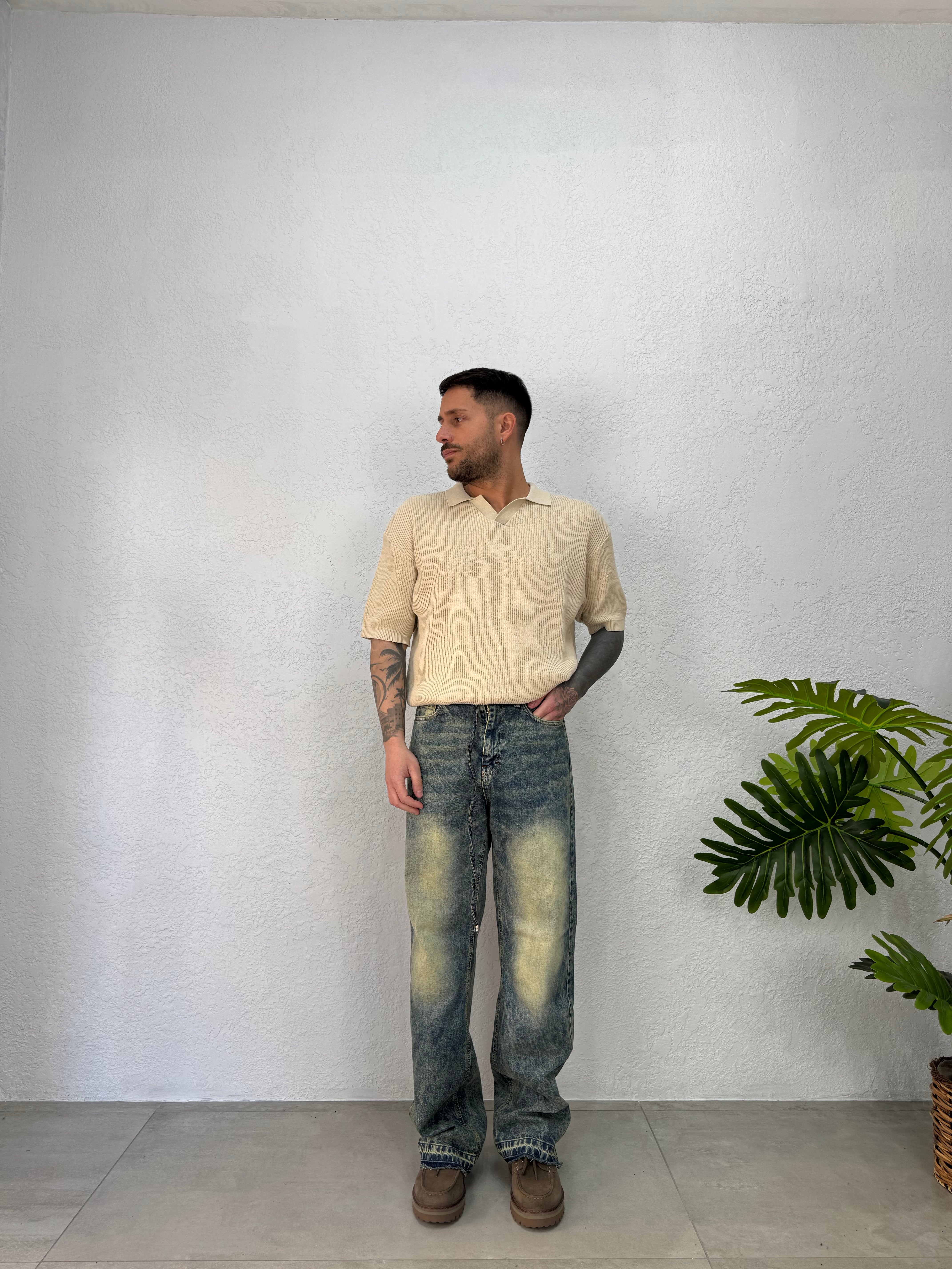 JEANS SABBIATO VERDE
