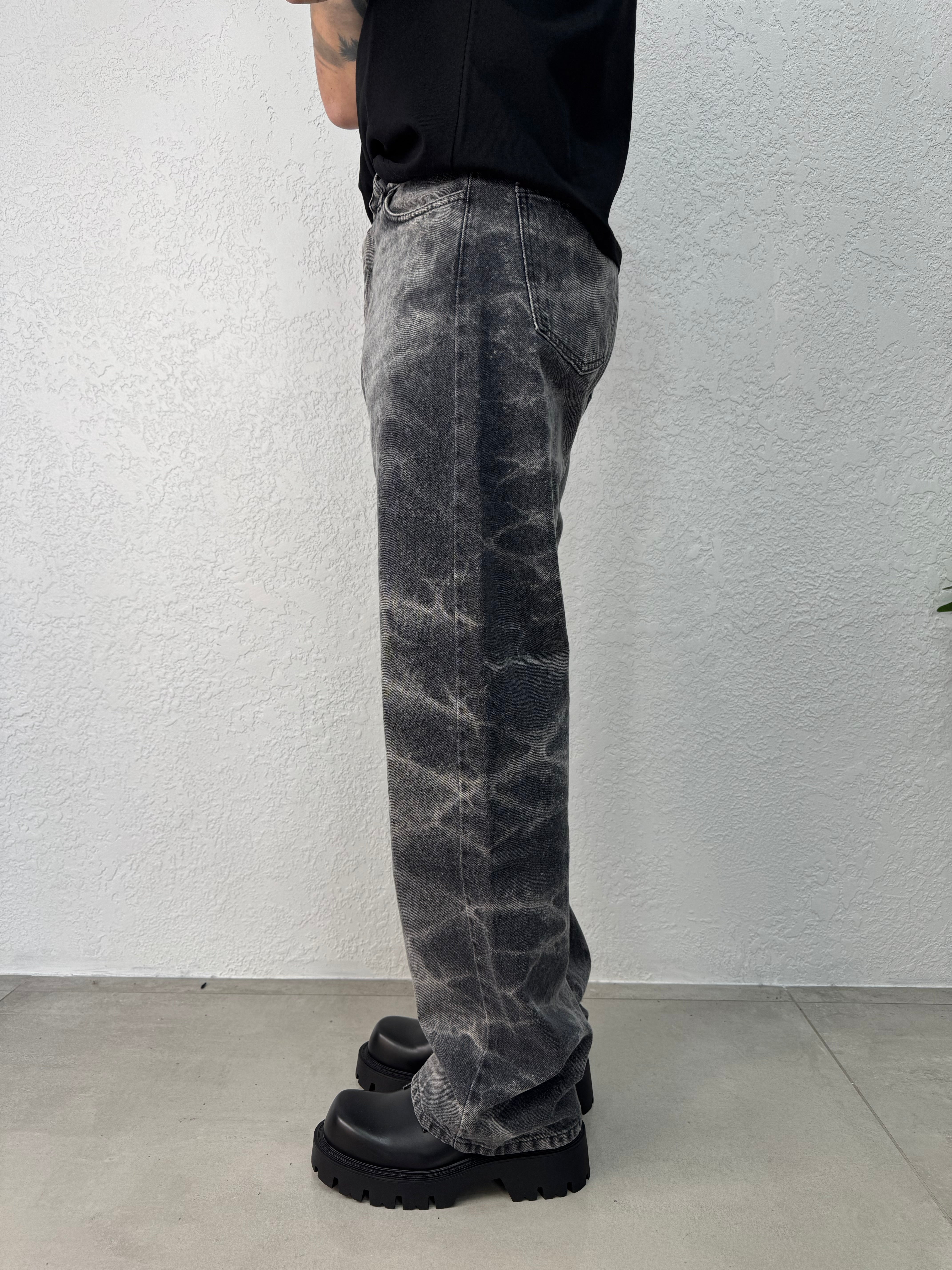 JEANS MARMORIZZATO GRIGIO