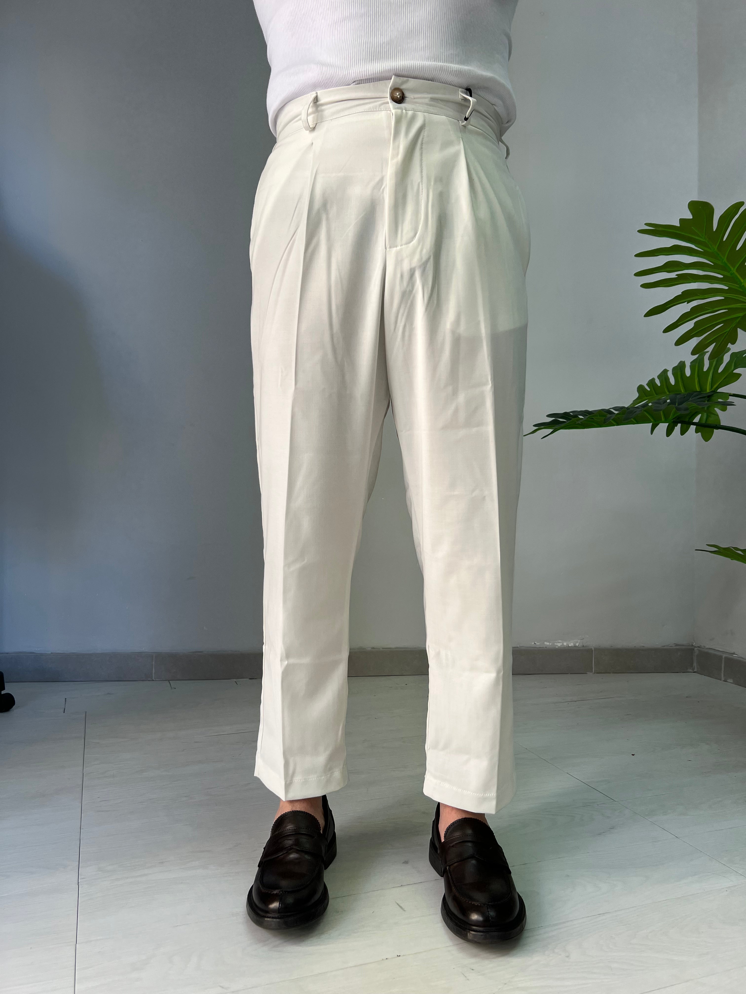 Pantalone Vita Alta Avorio