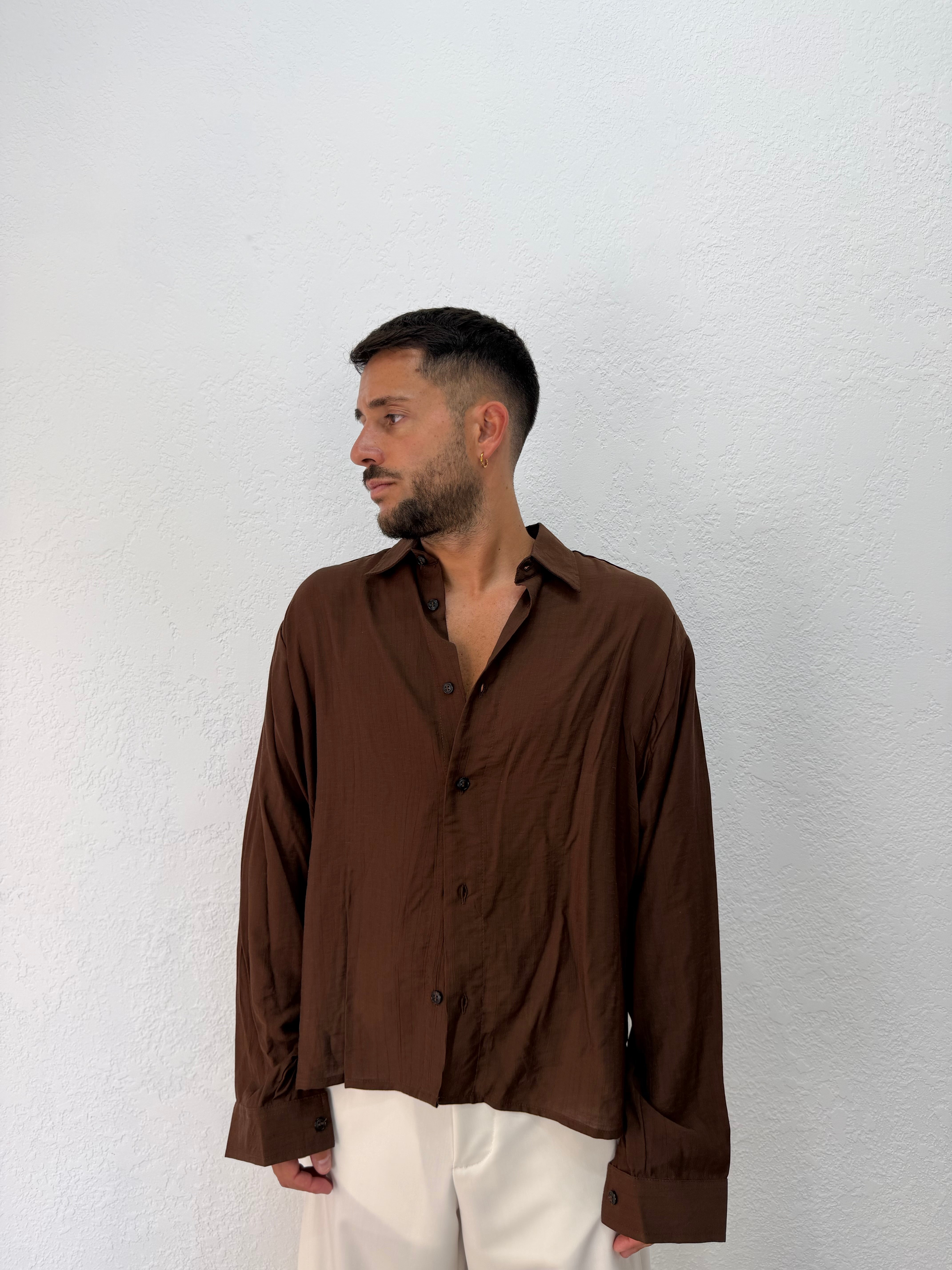 CAMICIA OVER COTONE E VISCOSA