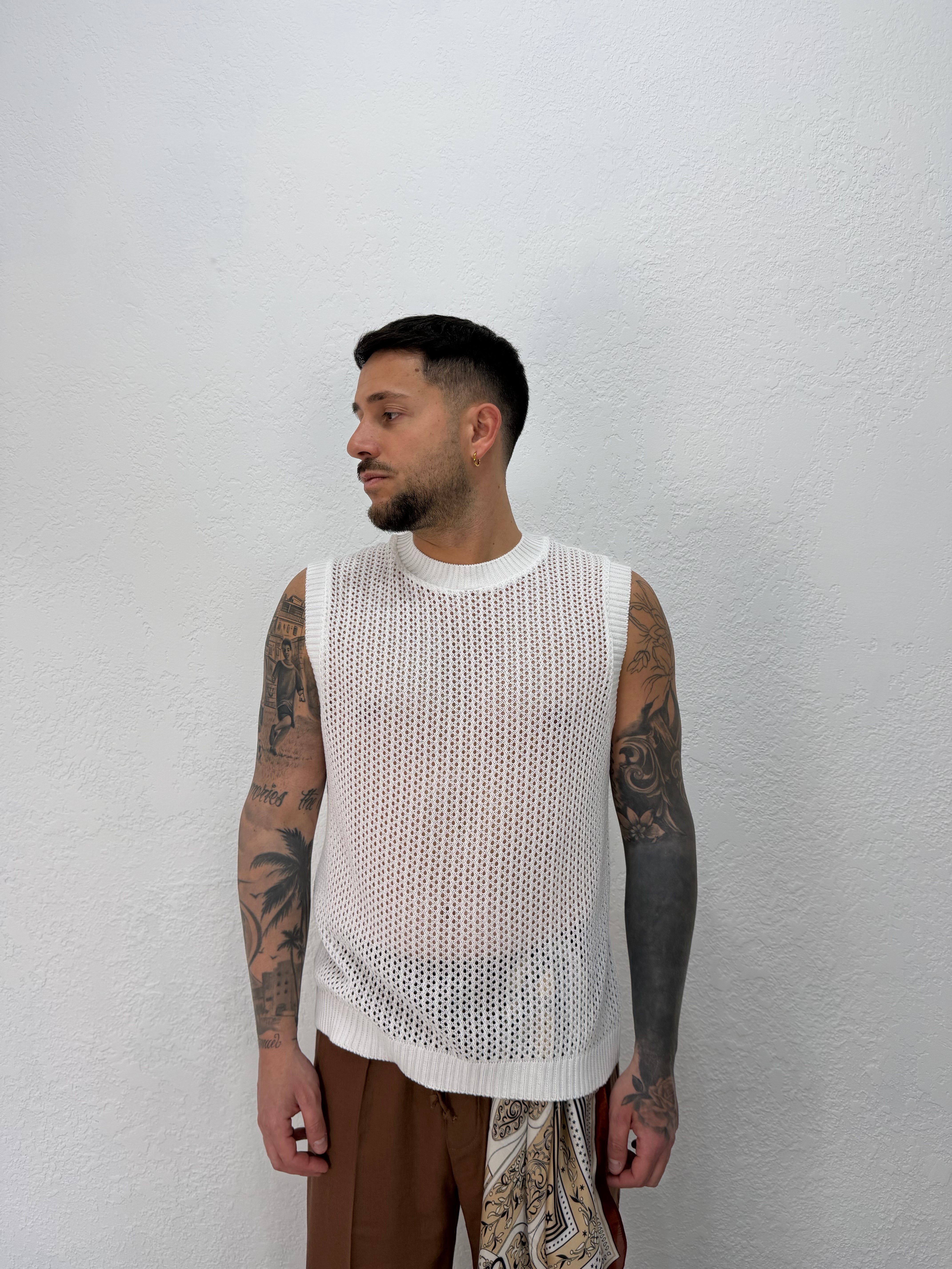 MAGLIA SMANICATO TRAFORATA