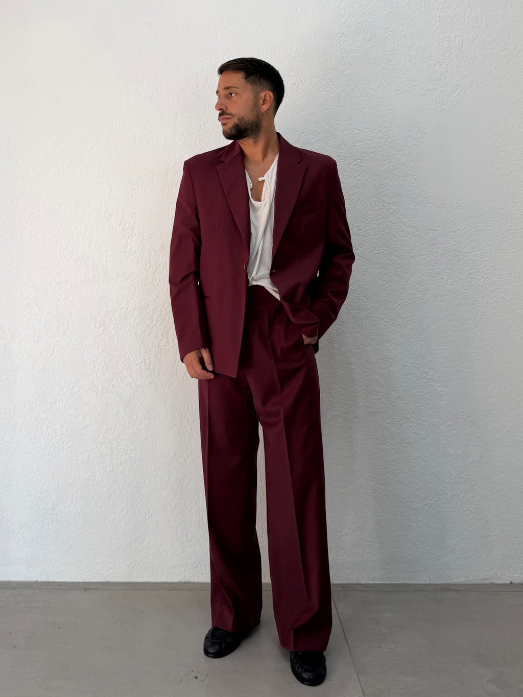BLAZER DENZEL RELAXED MONOPETTO BORDEAUX