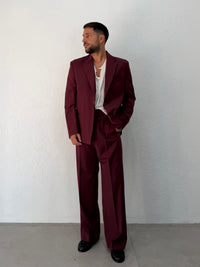 BLAZER DENZEL RELAXED MONOPETTO BORDEAUX