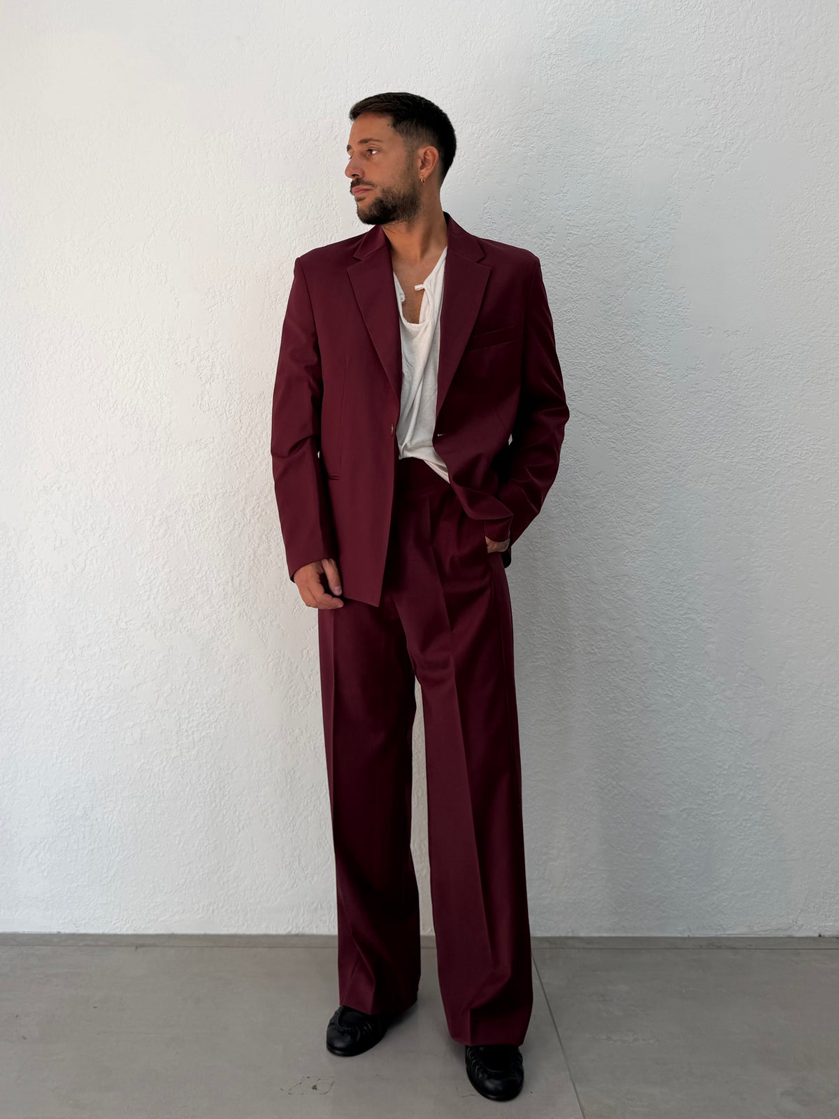 BLAZER DENZEL RELAXED MONOPETTO BORDEAUX