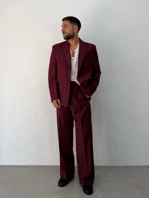 BLAZER DENZEL RELAXED MONOPETTO BORDEAUX