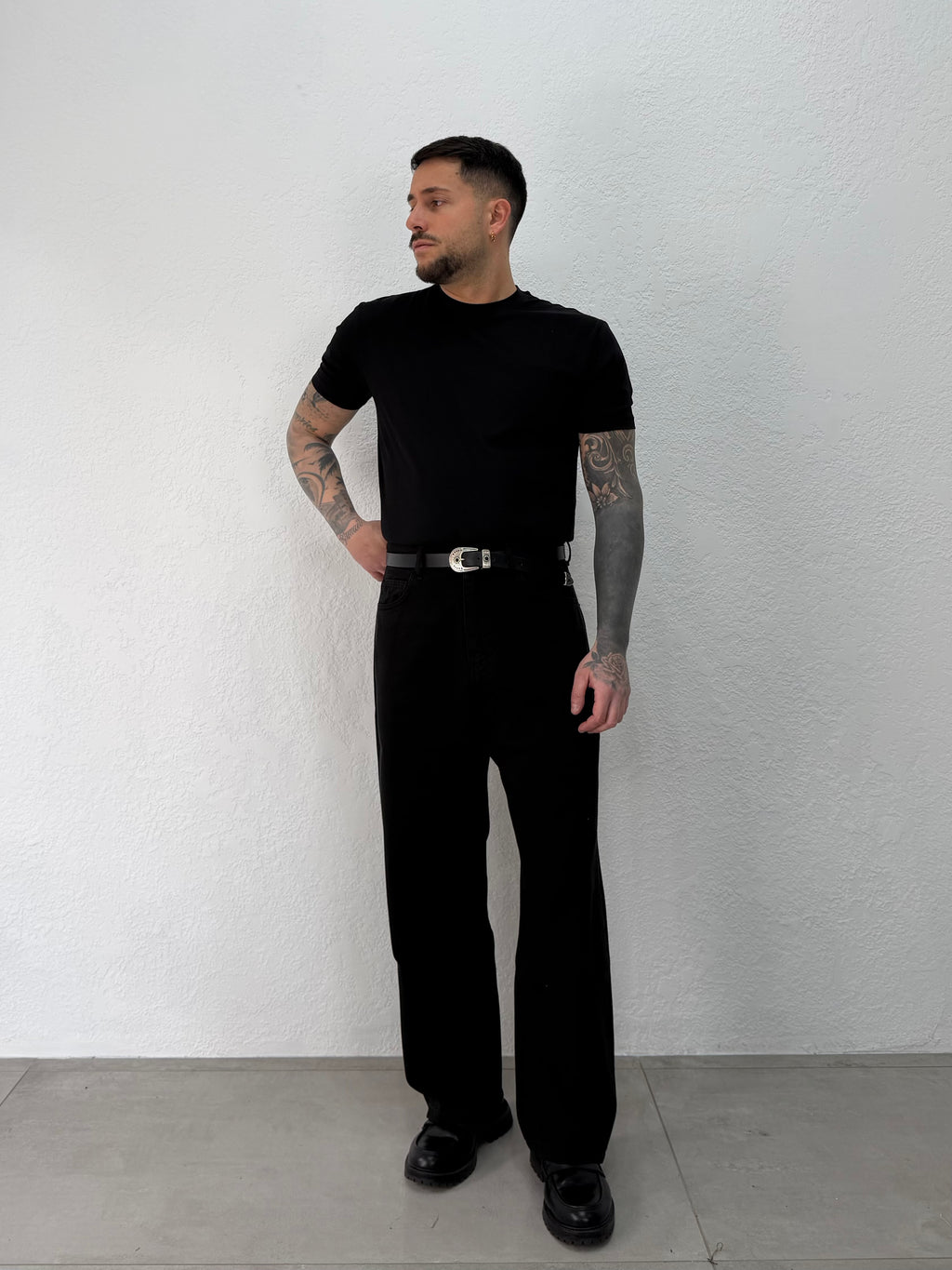 T-SHIRT IN COTONE ELASTICO DOPPIO RITORTO