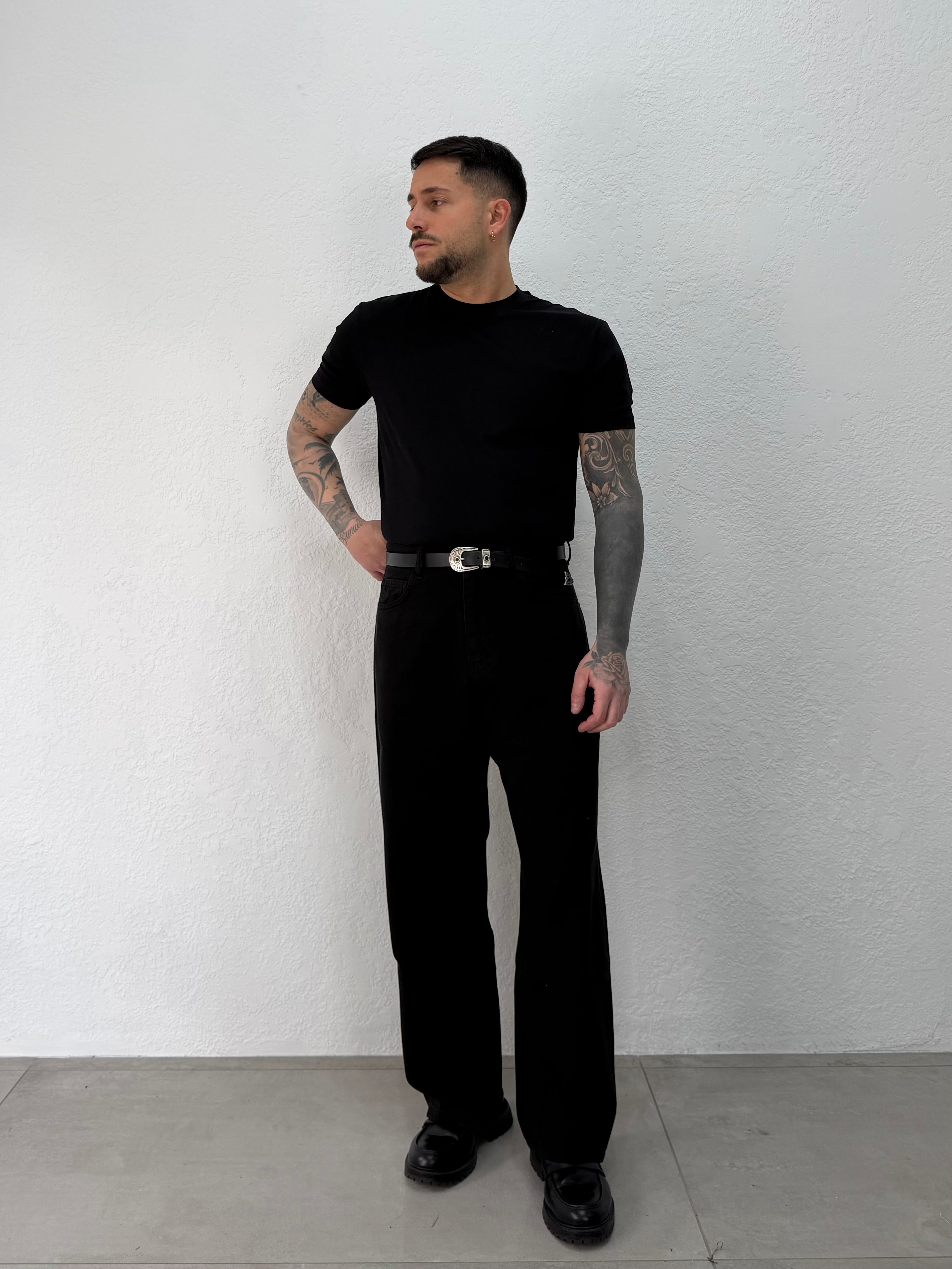 T-SHIRT IN COTONE ELASTICO DOPPIO RITORTO