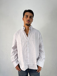CAMICIA INUSUAL RIGATA ROSSA CON RICAMO