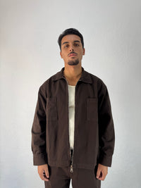 CAMICIONE IN JEANS OVER  MARRONE
