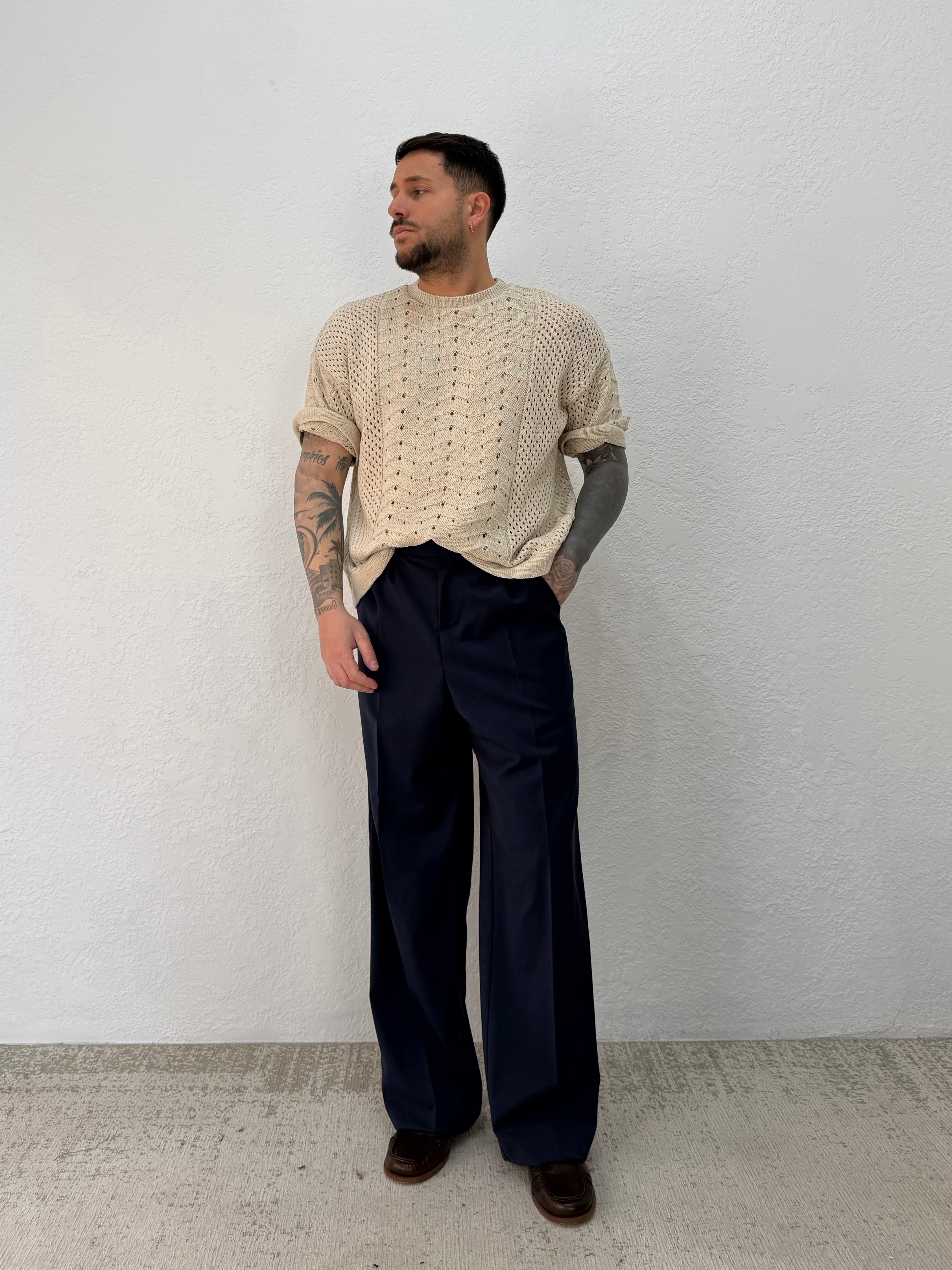 MAGLIA IN FILO CON TRAMA TRAFORATA