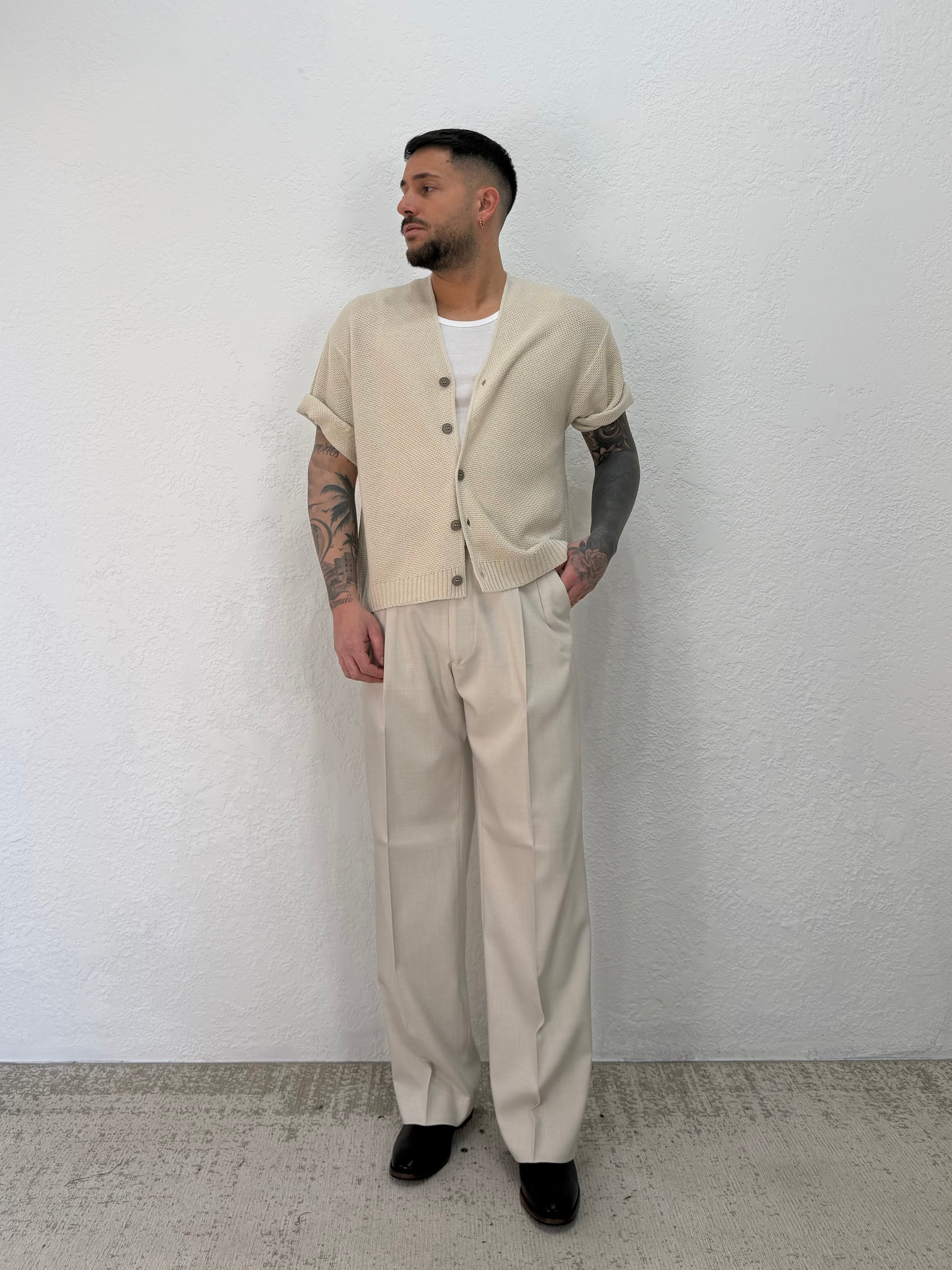 CARDIGAN SCOLLO V IN FILO