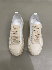 SNEAKERS WHITE CON SUOLA BEIGE