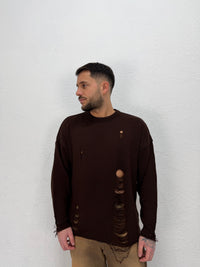 MAGLIONE GIROCOLLO CON ROTTURE