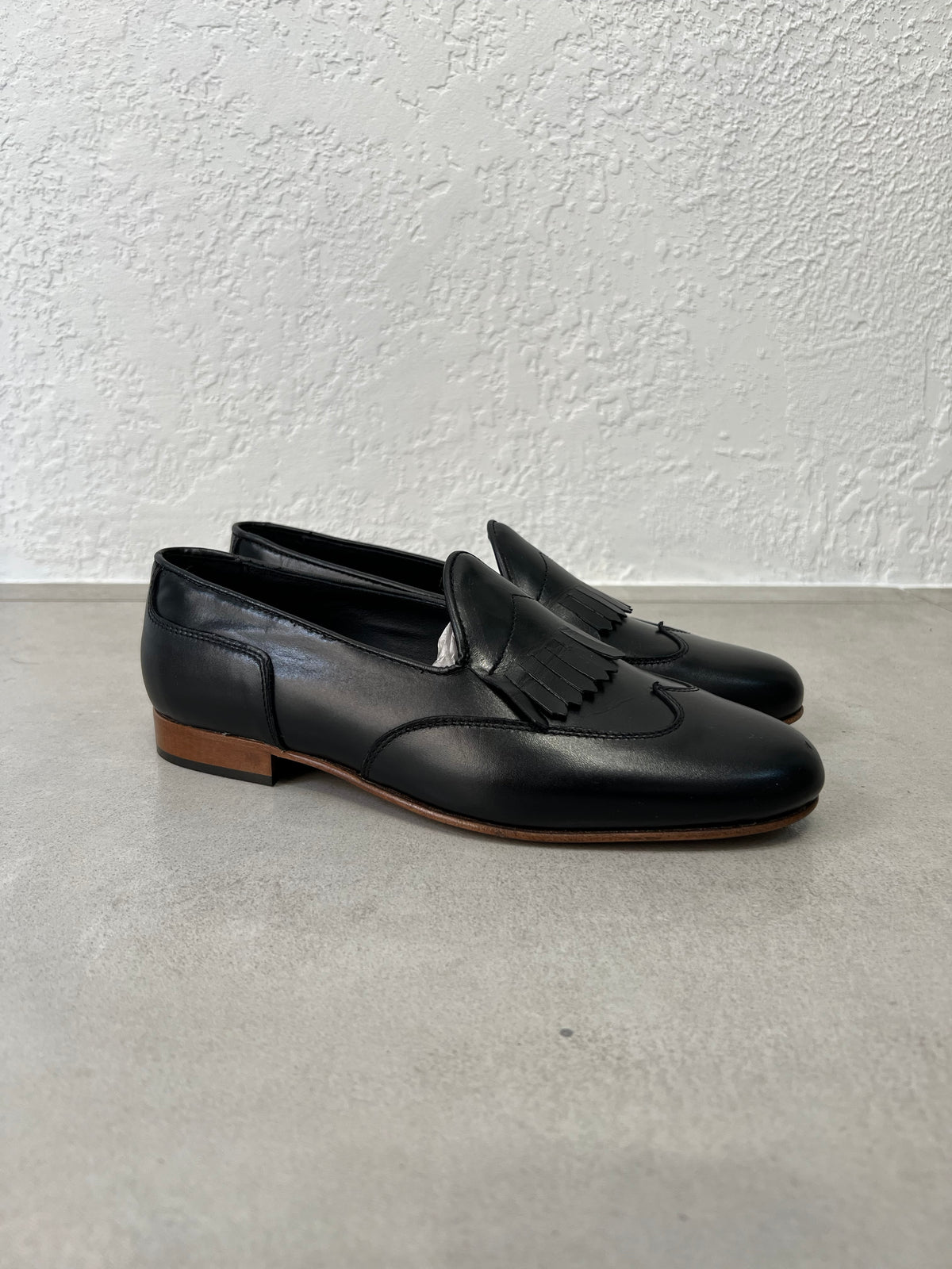 MOCASSINO IN PELLE CON FRANGE