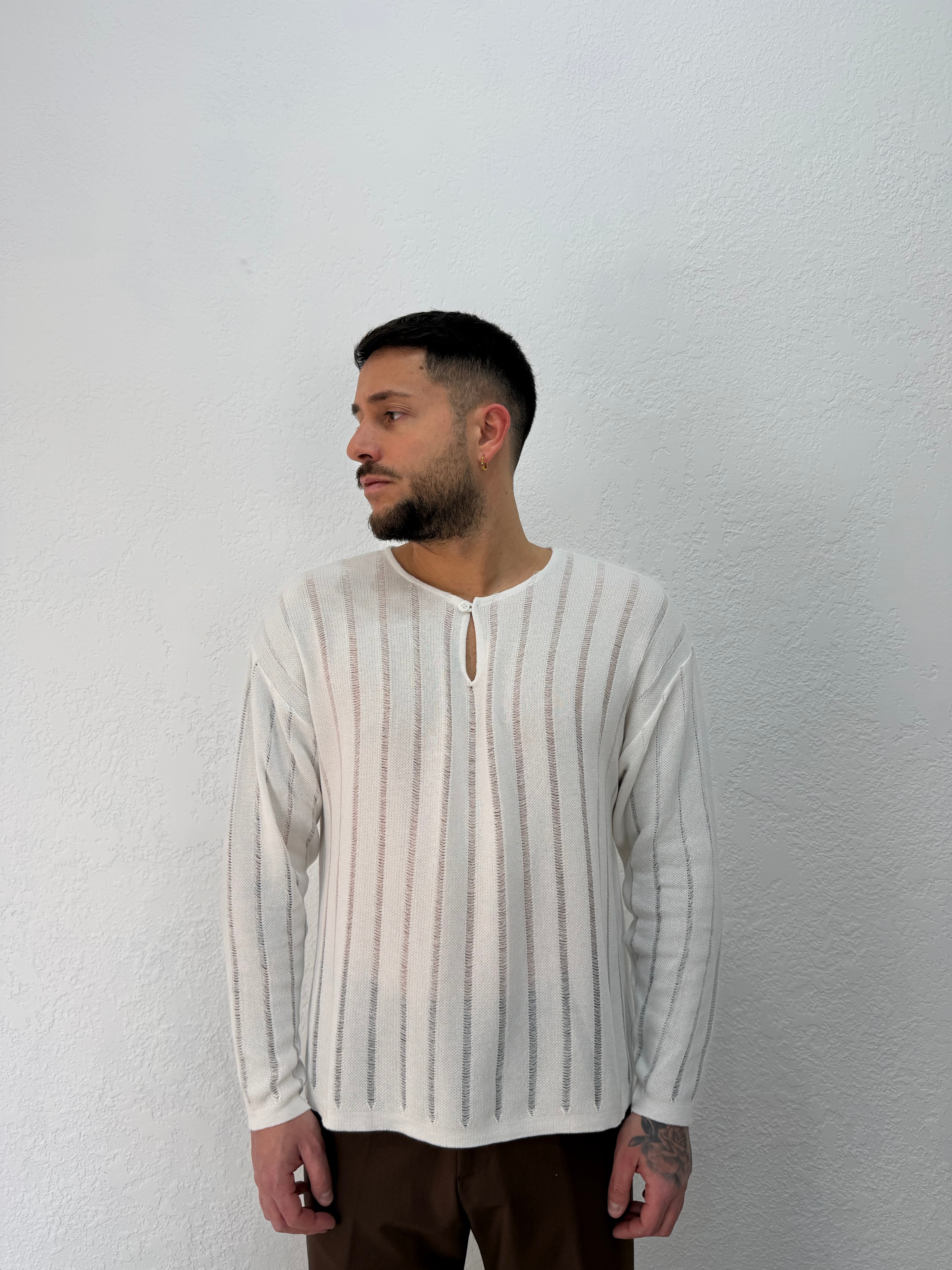 MAGLIA IN FILO MANICA LUNGA HAITI