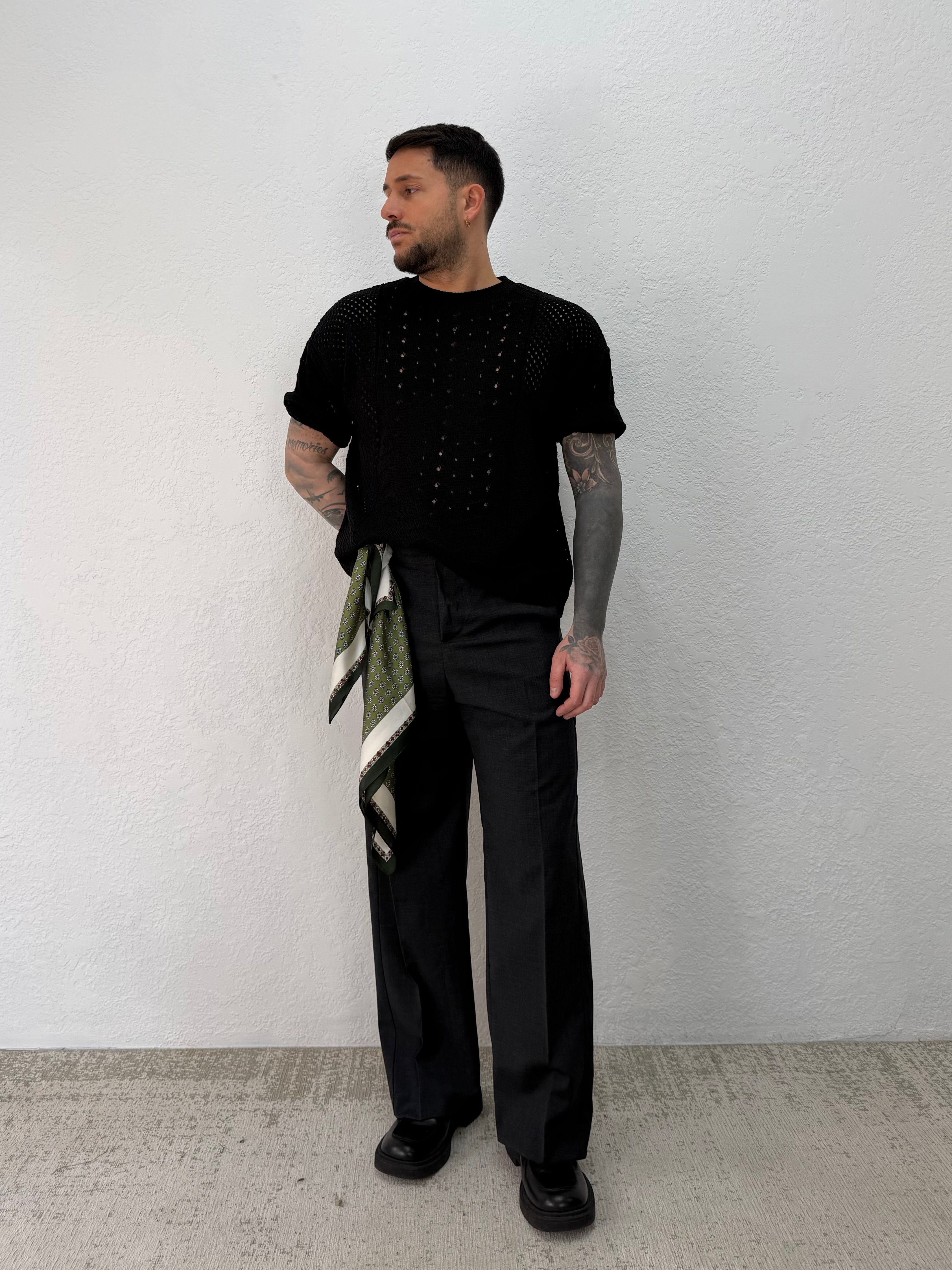 MAGLIA IN FILO CON TRAMA TRAFORATA