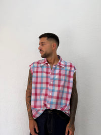 CAMICIA SMANICATO QUADRI OVER