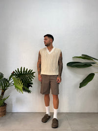 Smanicato scollo V con Treccia