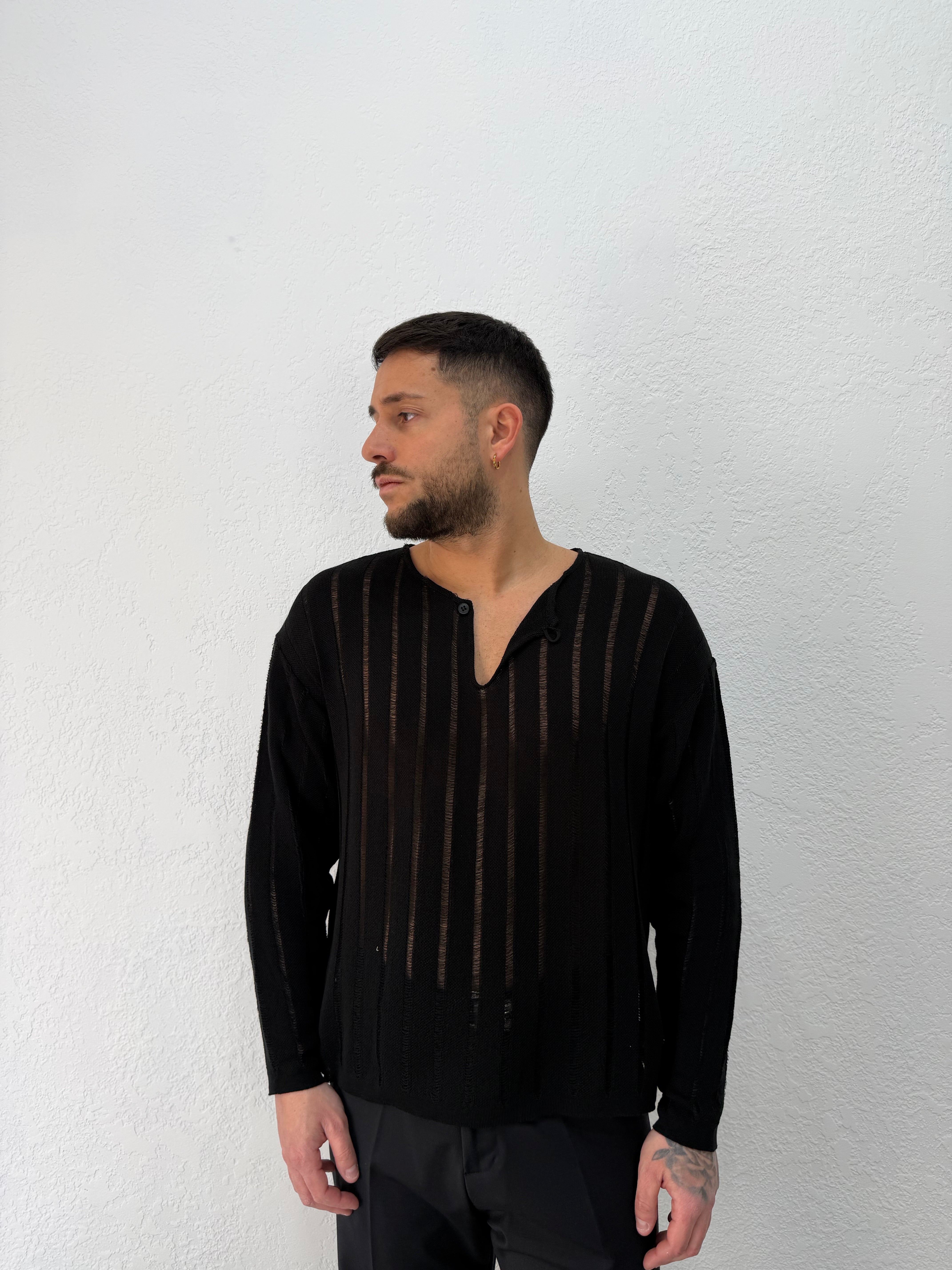 MAGLIA IN FILO MANICA LUNGA HAITI