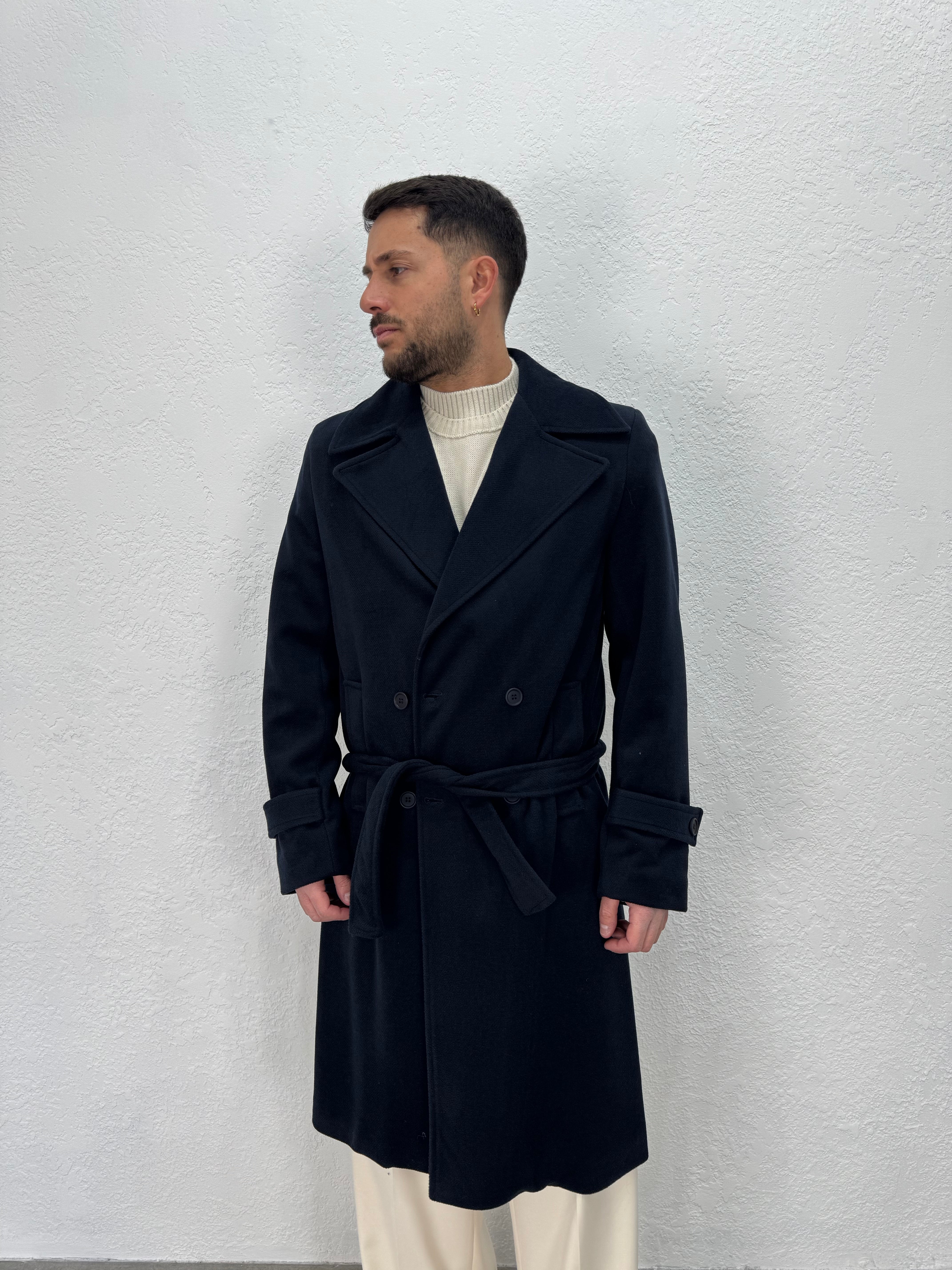 CAPPOTTO REGOLARE LUNGO BLU